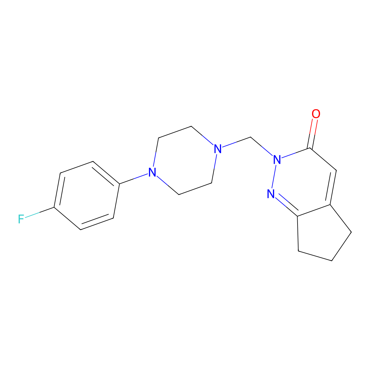 2-{[4-(4-fluorophenyl)piperazin-1-yl]methyl}-2,5,6,7-tetrahydro-3H-cyclopenta[c]pyridazin-3-one molecular structure, CAS 1374527-52-2