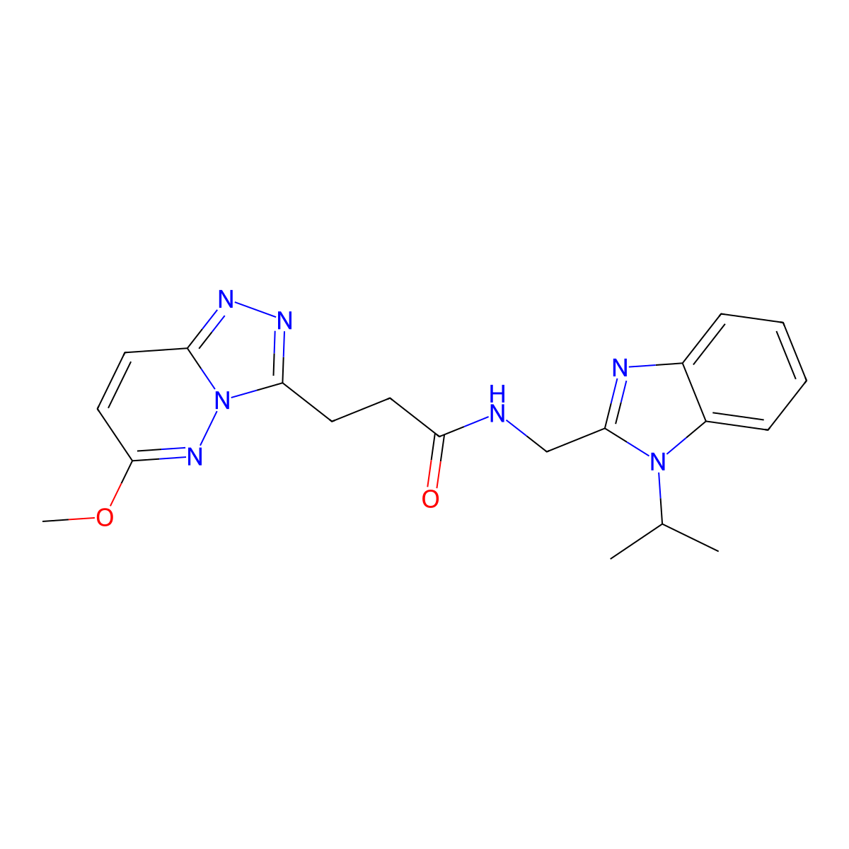 3-(6-methoxy[1,2,4]triazolo[4,3-b]pyridazin-3-yl)-N-{[1-(propan-2-yl)-1H-benzimidazol-2-yl]methyl}propanamide molecular structure, CAS 1374527-82-8