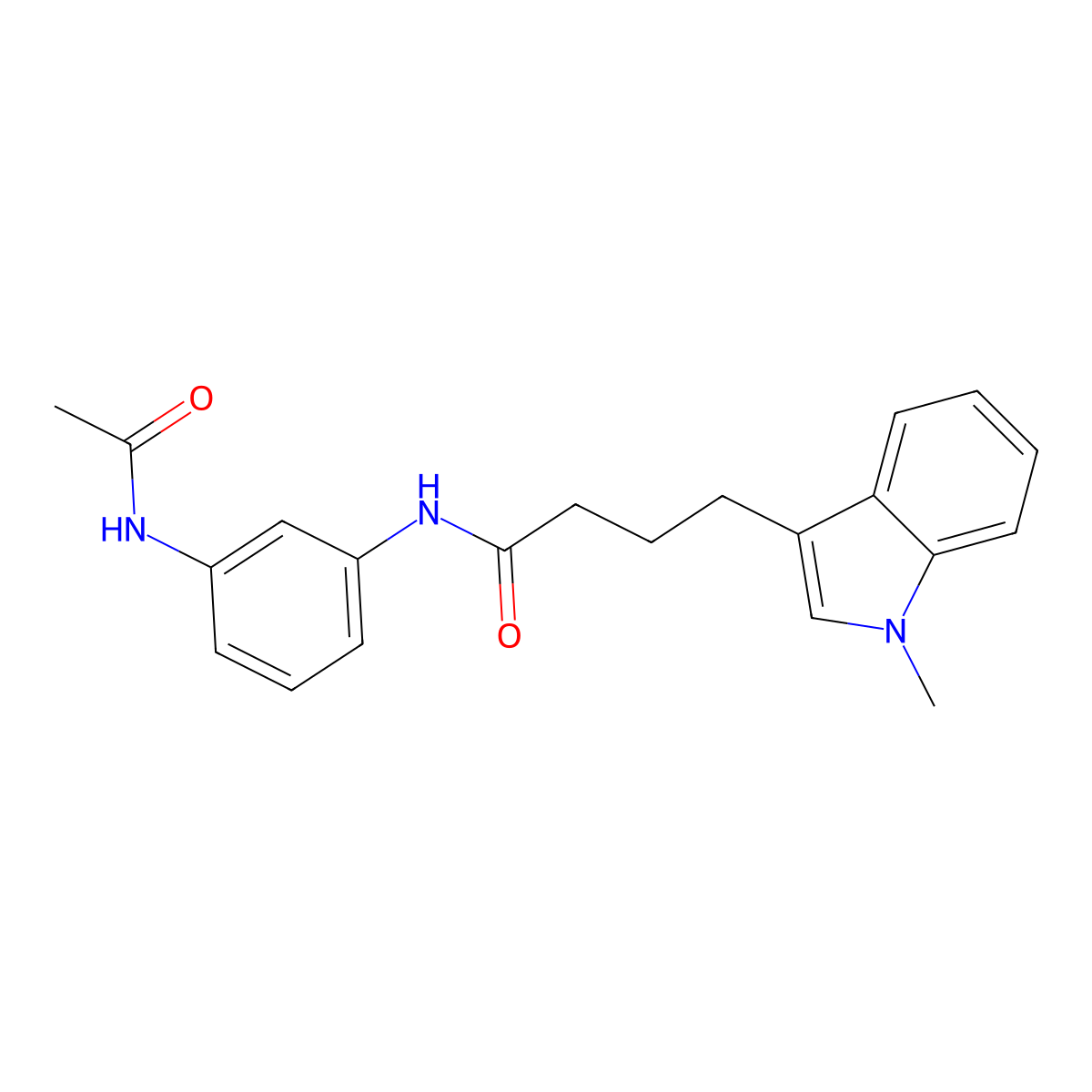 N-[3-(acetylamino)phenyl]-4-(1-methyl-1H-indol-3-yl)butanamide molecular structure, CAS 1374527-84-0