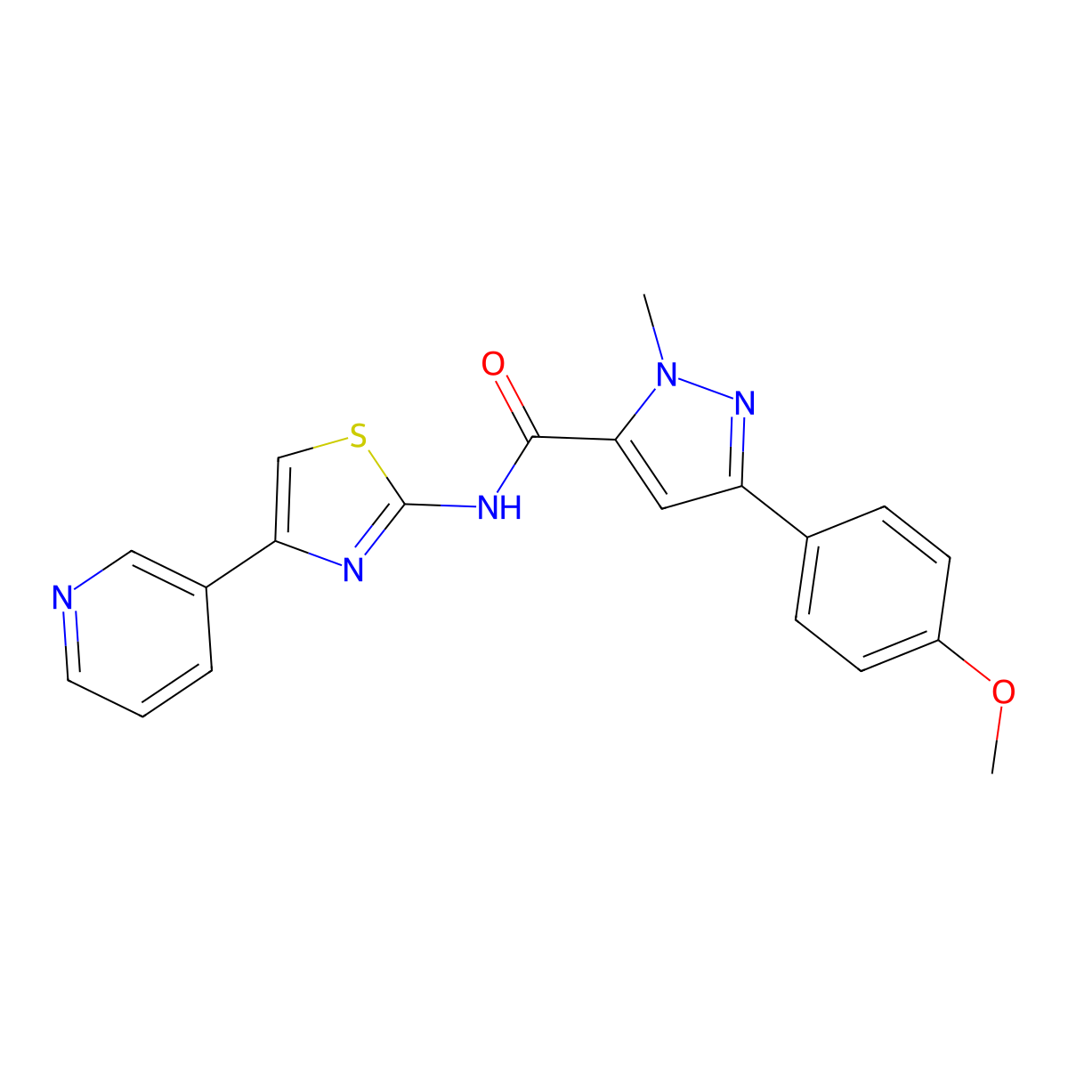 3-(4-methoxyphenyl)-1-methyl-N-[(2Z)-4-(pyridin-3-yl)-1,3-thiazol-2(3H)-ylidene]-1H-pyrazole-5-carboxamide molecular structure, CAS 1374528-00-3