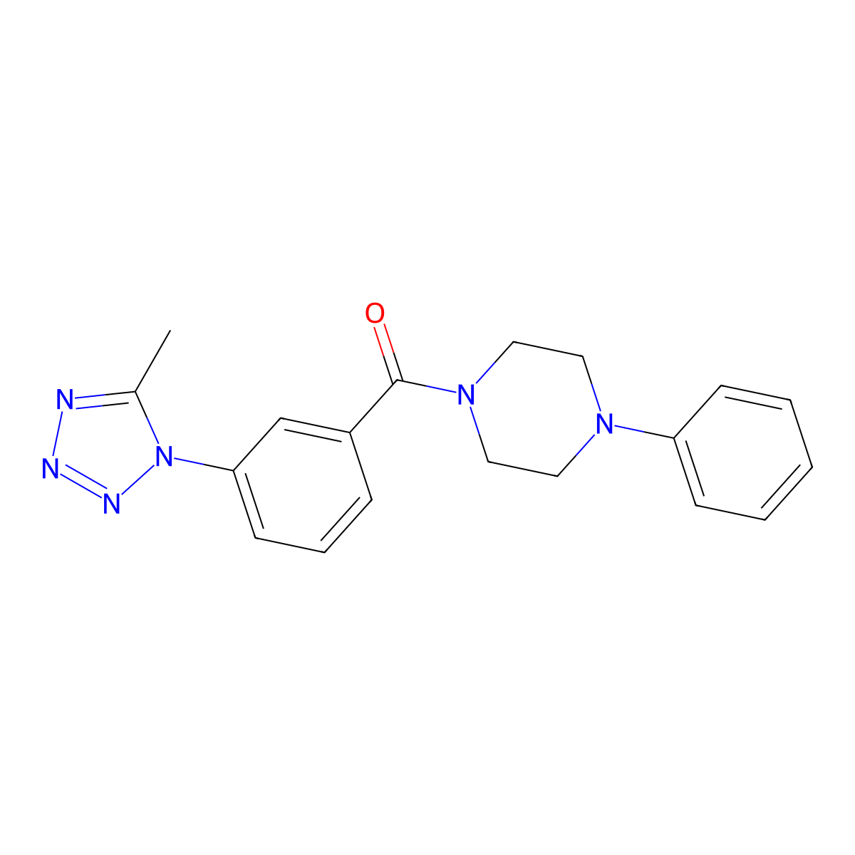 [3-(5-methyl-1H-tetrazol-1-yl)phenyl](4-phenylpiperazin-1-yl)methanone molecular structure, CAS 1374528-34-3