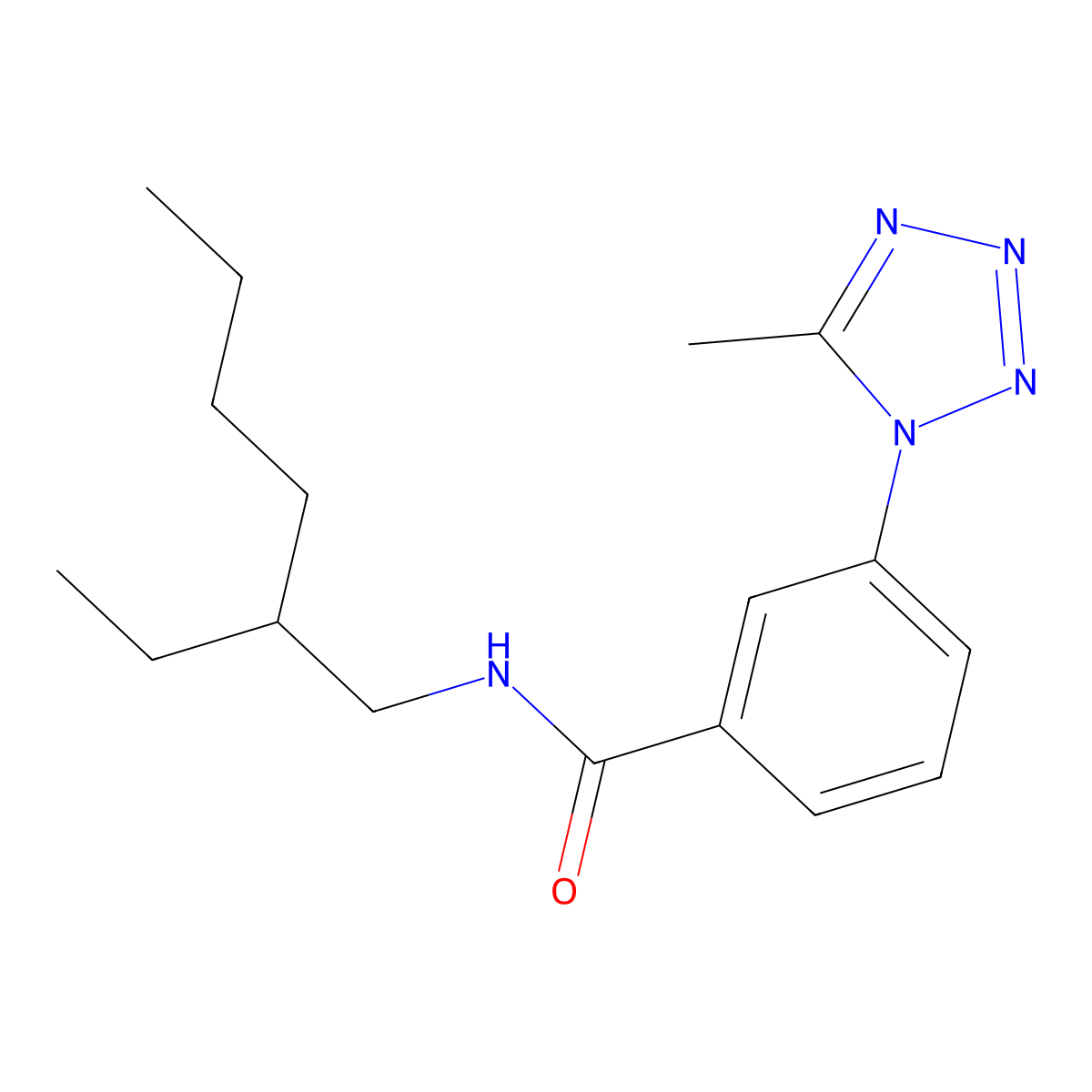 N-(2-ethylhexyl)-3-(5-methyl-1H-tetrazol-1-yl)benzamide molecular structure, CAS 1374528-39-8