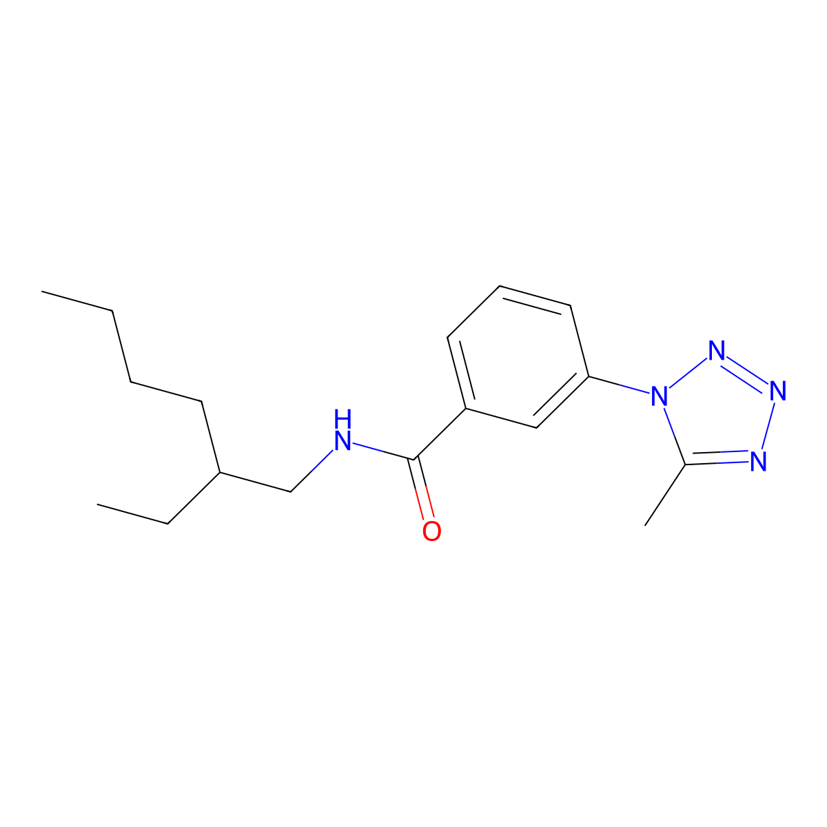 N-(2-ethylhexyl)-3-(5-methyl-1H-tetrazol-1-yl)benzamide molecular structure, CAS 1374528-39-8