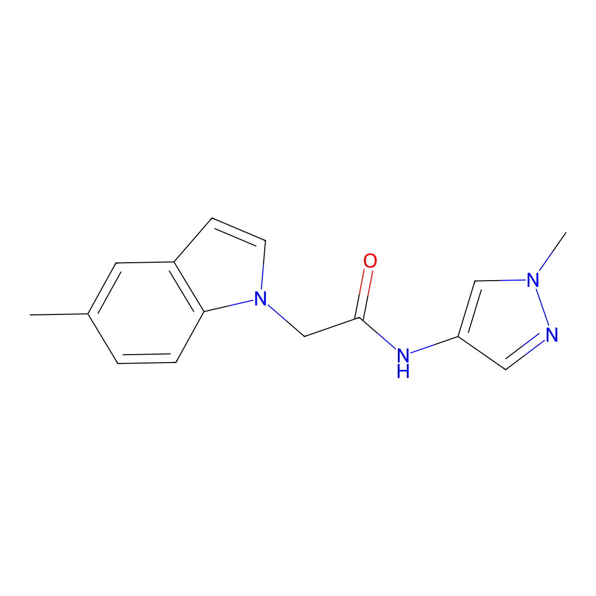 2-(5-methyl-1H-indol-1-yl)-N-(1-methyl-1H-pyrazol-4-yl)acetamide molecular structure, CAS 1374528-70-7