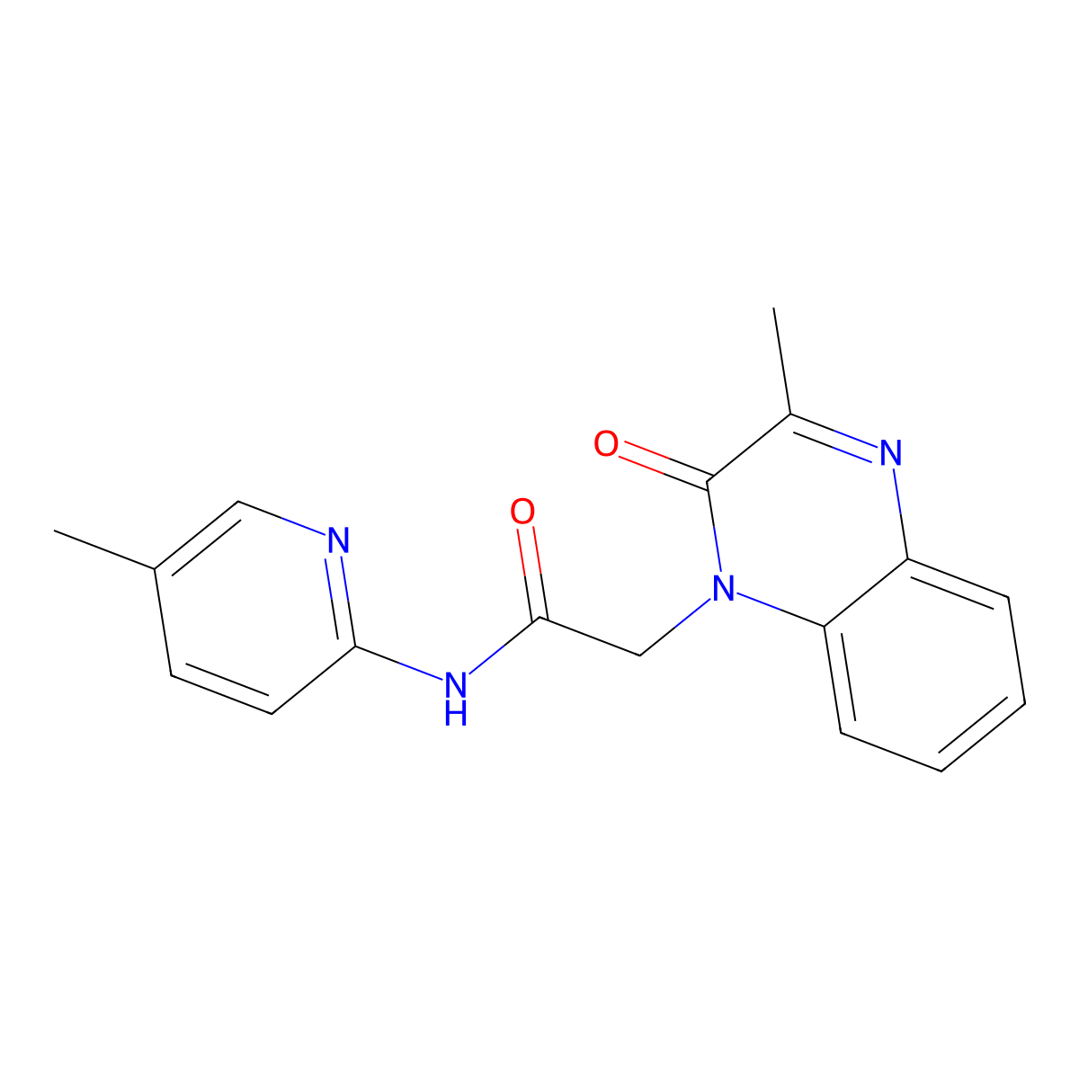 2-(3-methyl-2-oxoquinoxalin-1(2H)-yl)-N-(5-methylpyridin-2-yl)acetamide molecular structure, CAS 1374528-87-6