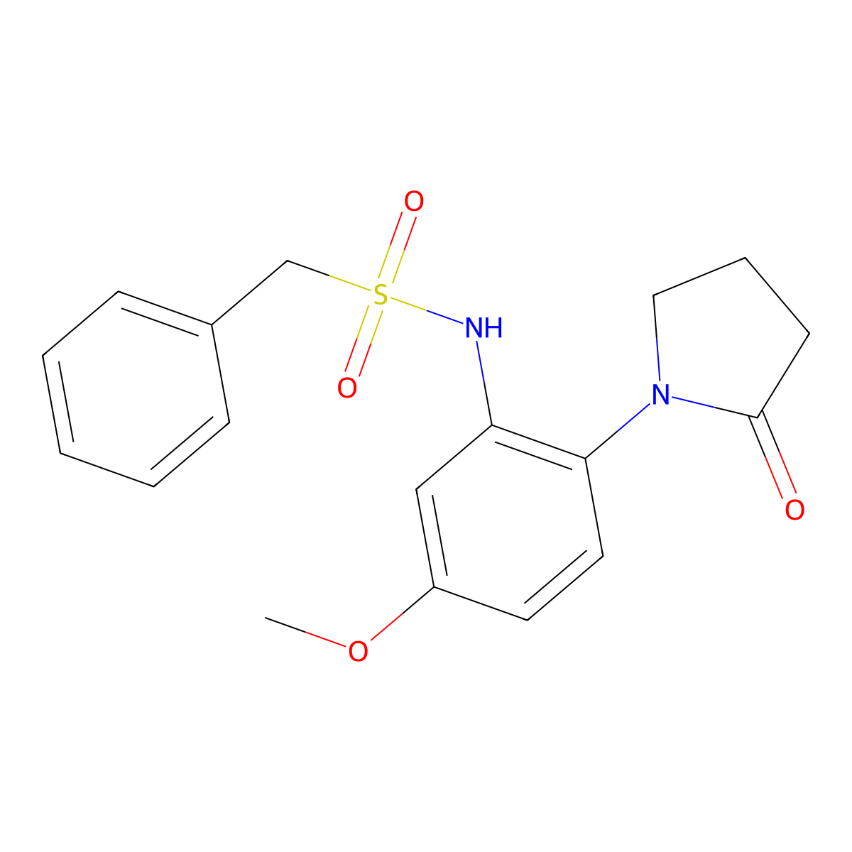 N-[5-methoxy-2-(2-oxopyrrolidin-1-yl)phenyl]-1-phenylmethanesulfonamide molecular structure, CAS 1374528-93-4
