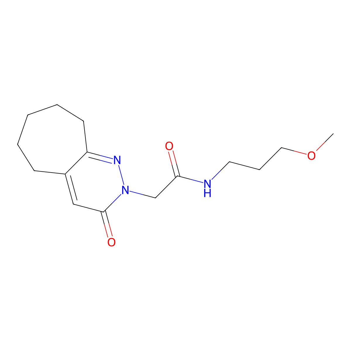 N-(3-methoxypropyl)-2-(3-oxo-3,5,6,7,8,9-hexahydro-2H-cyclohepta[c]pyridazin-2-yl)acetamide molecular structure, CAS 1374529-49-3