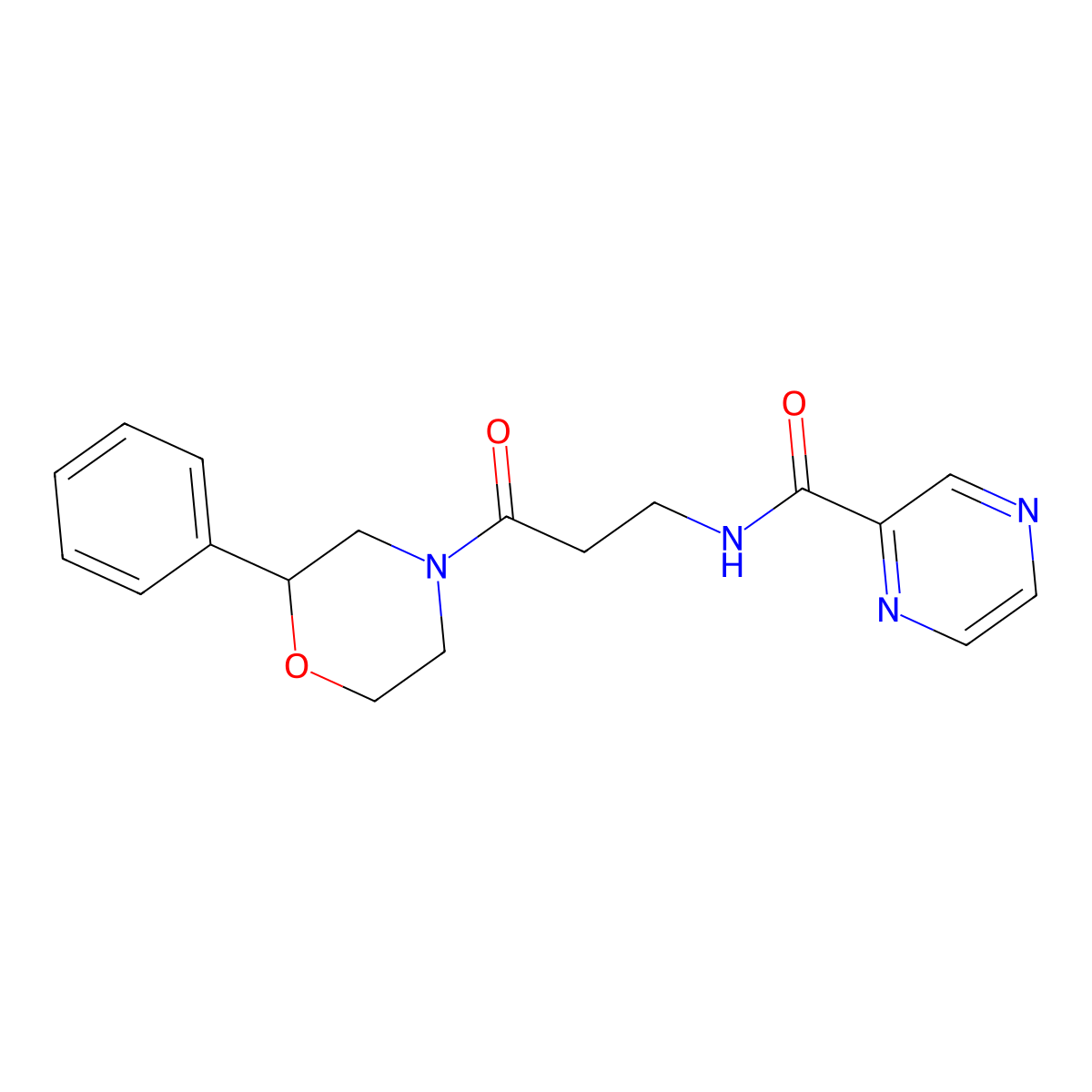 N-[3-oxo-3-(2-phenylmorpholino)propyl]-2-pyrazinecarboxamide molecular structure, CAS 1374529-51-7