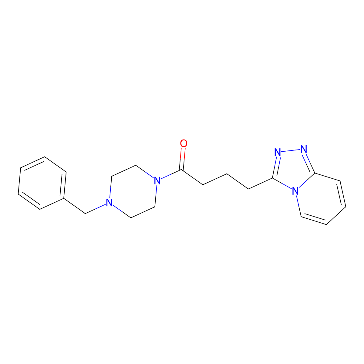 1-(4-Benzylpiperazin-1-yl)-4-([1,2,4]triazolo[4,3-a]pyridin-3-yl)butan-1-one molecular structure, CAS 1374529-58-4