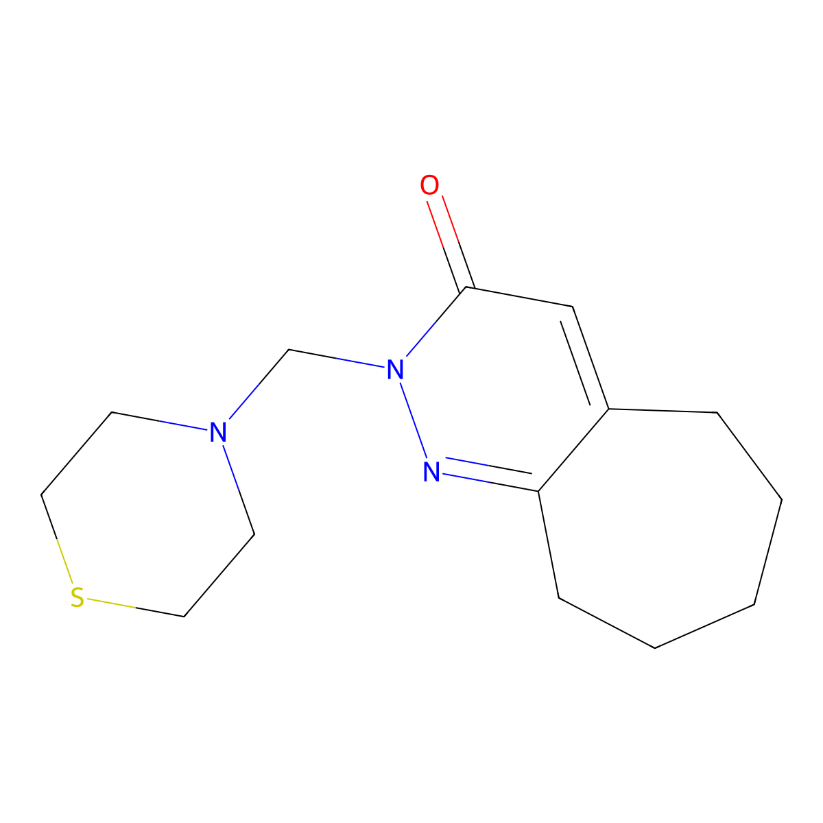 2-(thiomorpholin-4-ylmethyl)-2,5,6,7,8,9-hexahydro-3H-cyclohepta[c]pyridazin-3-one molecular structure, CAS 1374529-81-3