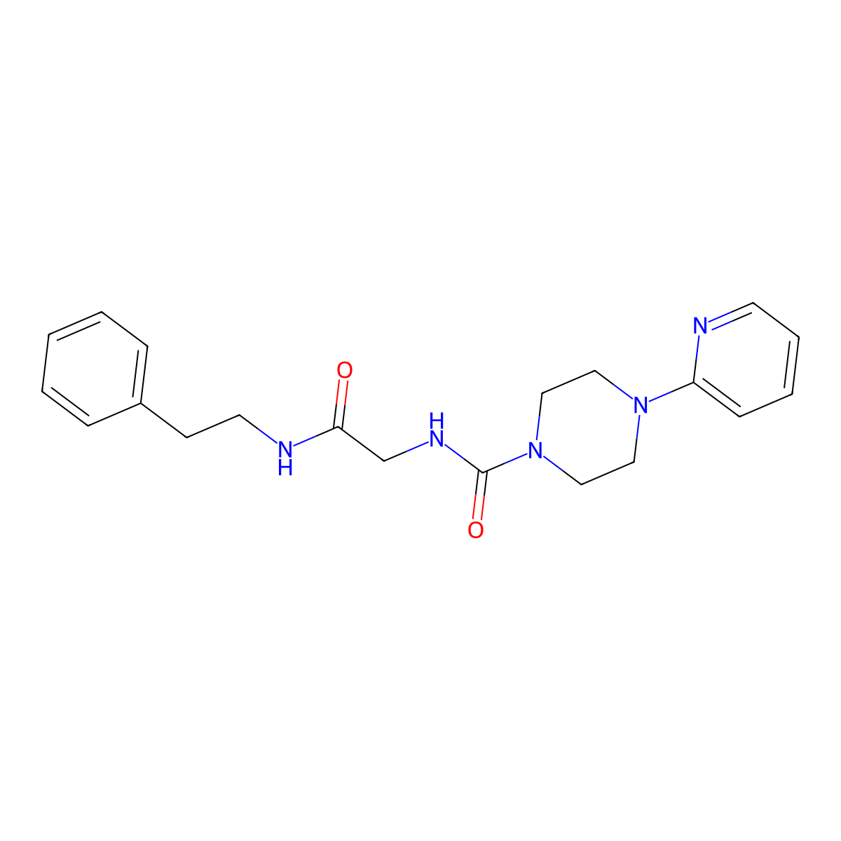 N-{2-oxo-2-[(2-phenylethyl)amino]ethyl}-4-(pyridin-2-yl)piperazine-1-carboxamide molecular structure, CAS 1374529-86-8