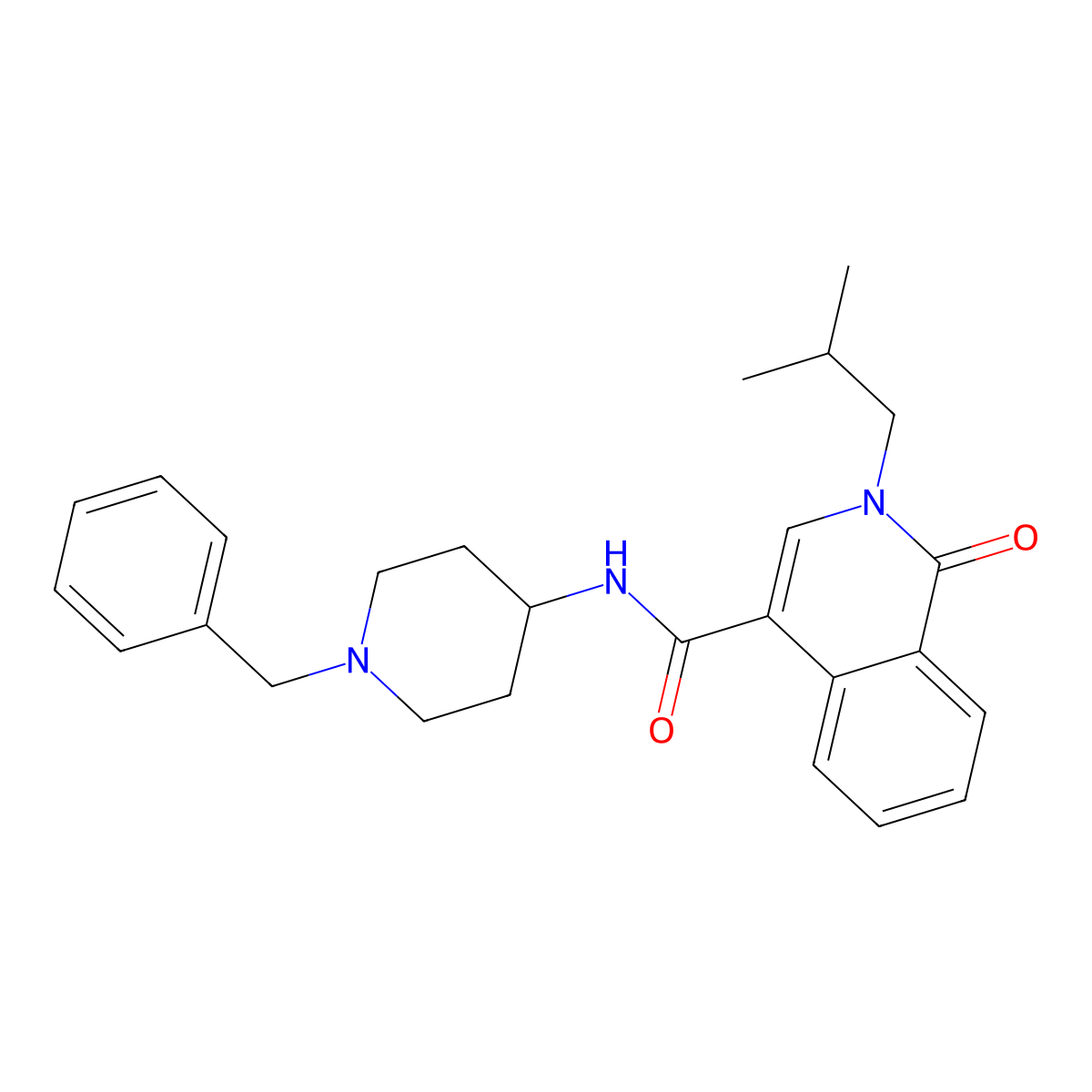 N~4~-(1-benzyl-4-piperidyl)-2-isobutyl-1-oxo-1,2-dihydro-4-isoquinolinecarboxamide molecular structure, CAS 1374530-03-6