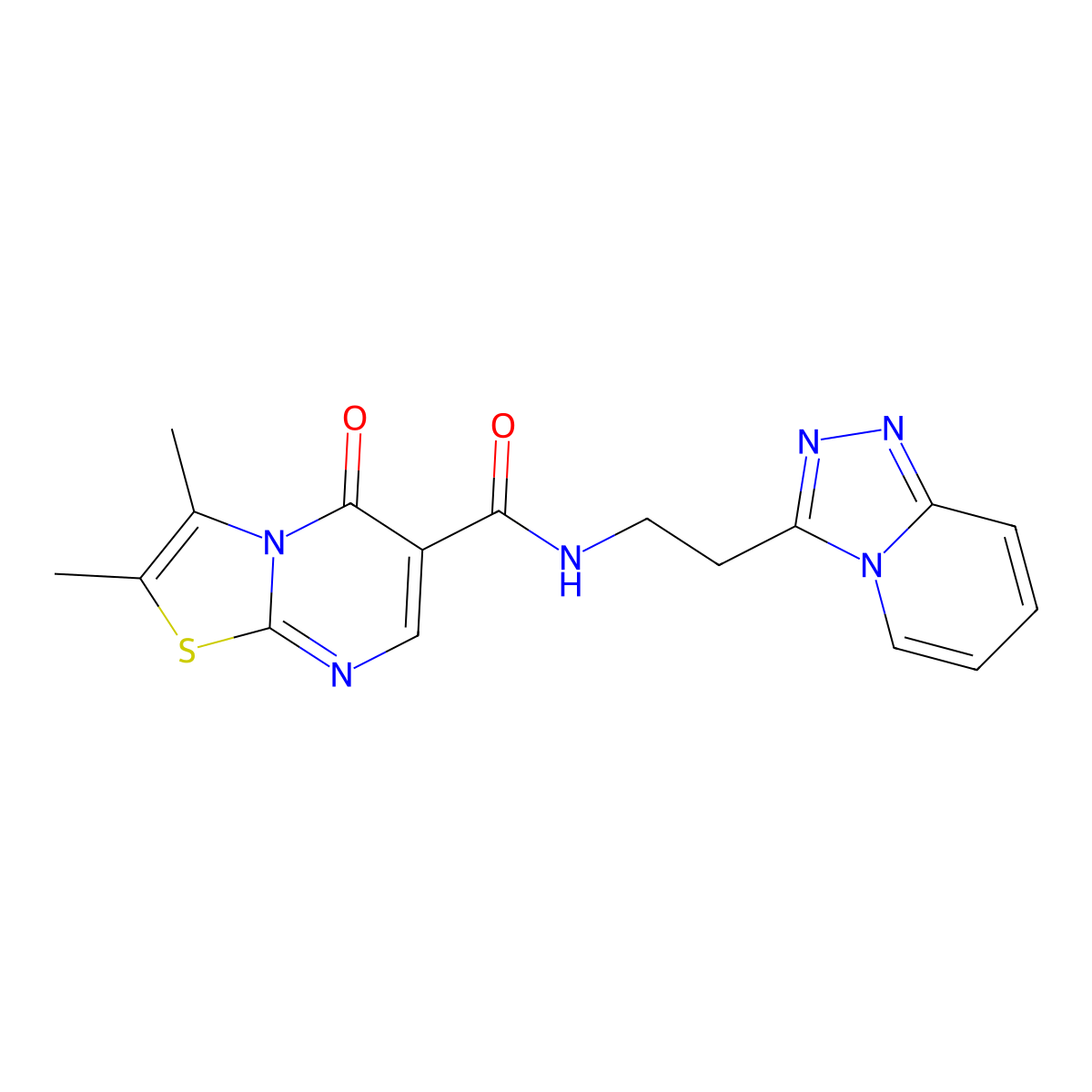 2,3-dimethyl-5-oxo-N-[2-([1,2,4]triazolo[4,3-a]pyridin-3-yl)ethyl]-5H-[1,3]thiazolo[3,2-a]pyrimidine-6-carboxamide molecular structure, CAS 1374530-42-3