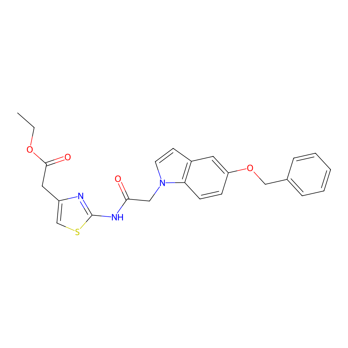 ethyl [2-({[5-(benzyloxy)-1H-indol-1-yl]acetyl}amino)-1,3-thiazol-4-yl]acetate molecular structure, CAS 1374530-68-3