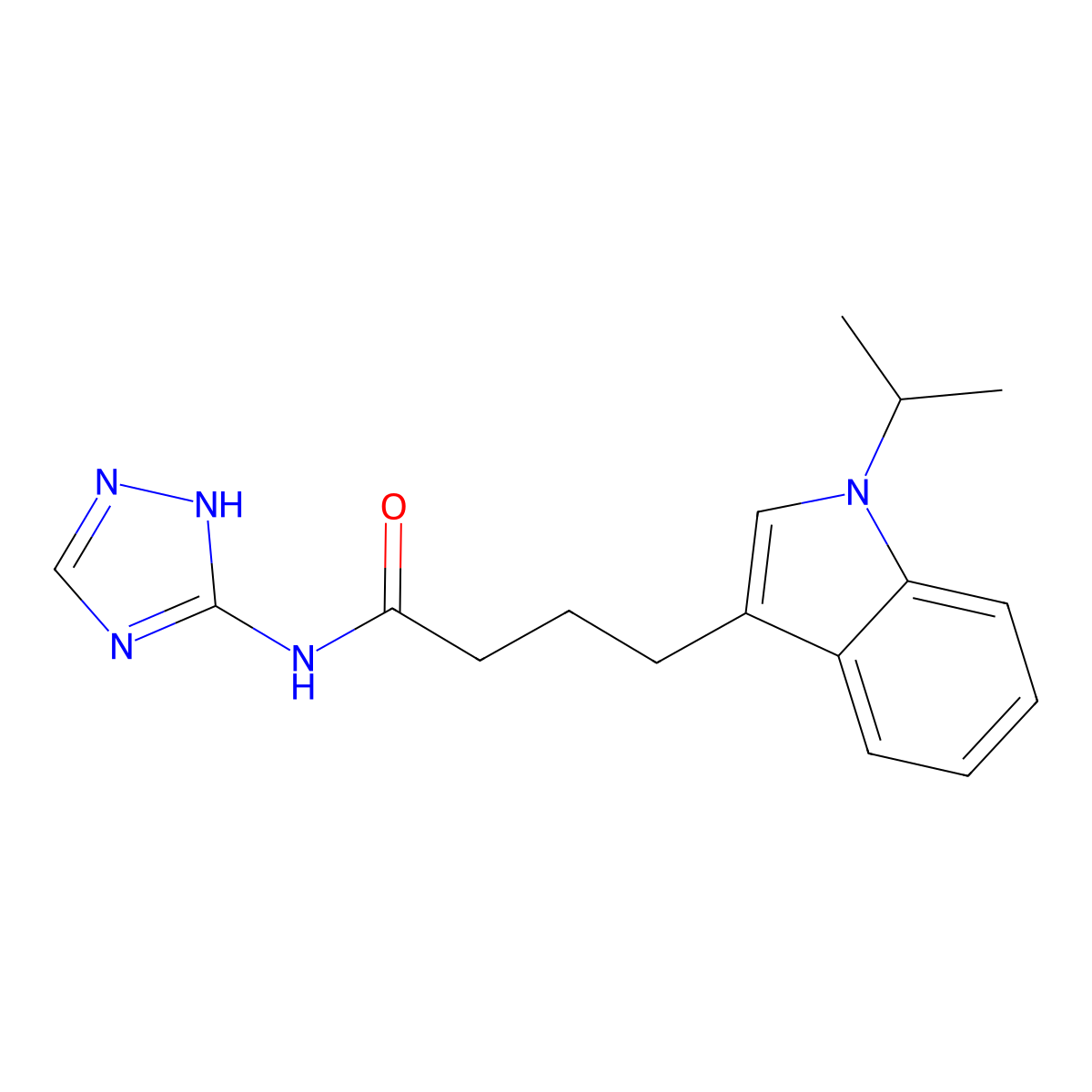4-[1-(propan-2-yl)-1H-indol-3-yl]-N-(1H-1,2,4-triazol-3-yl)butanamide molecular structure, CAS 1374530-70-7