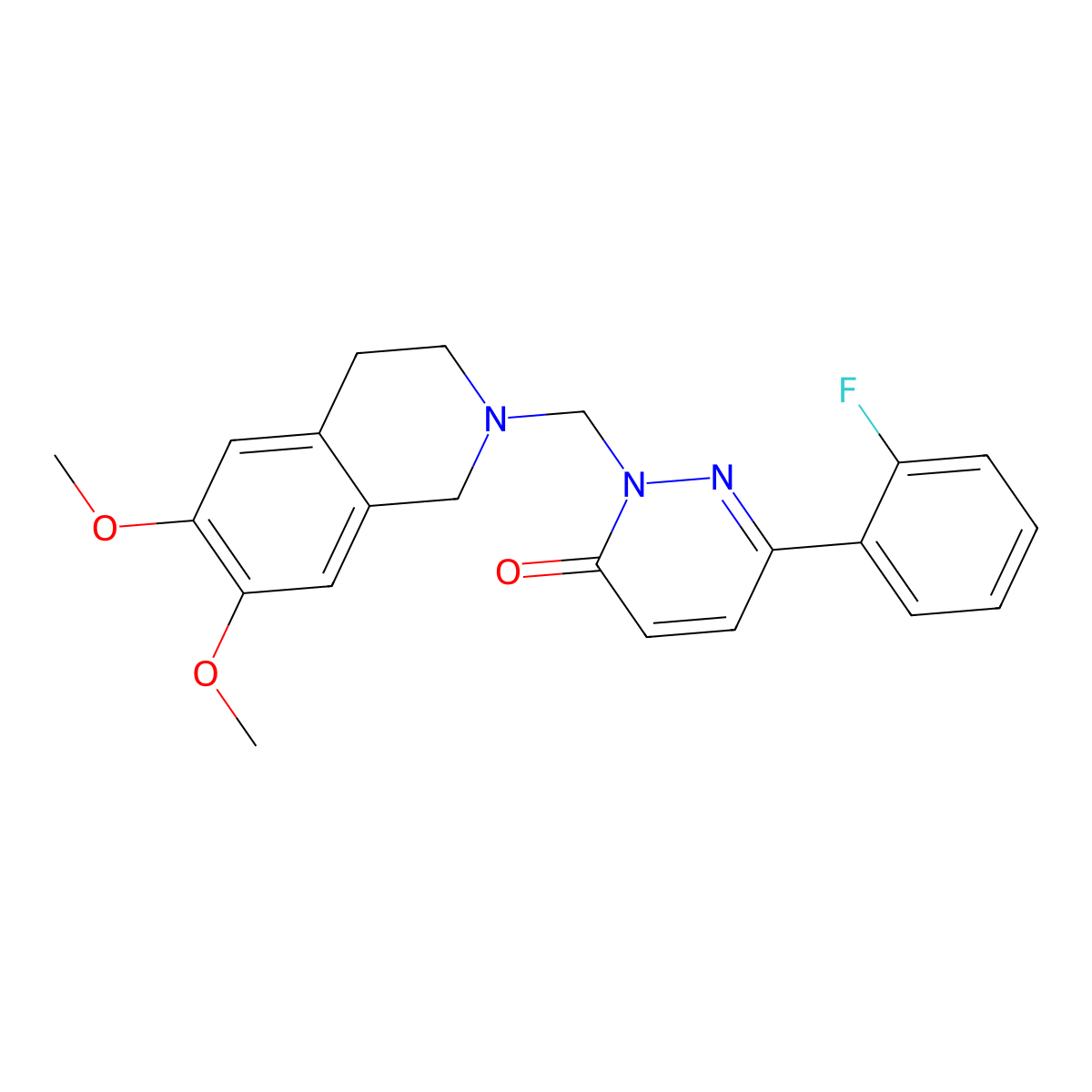 2-[(6,7-dimethoxy-3,4-dihydroisoquinolin-2(1H)-yl)methyl]-6-(2-fluorophenyl)pyridazin-3(2H)-one molecular structure, CAS 1374531-17-5