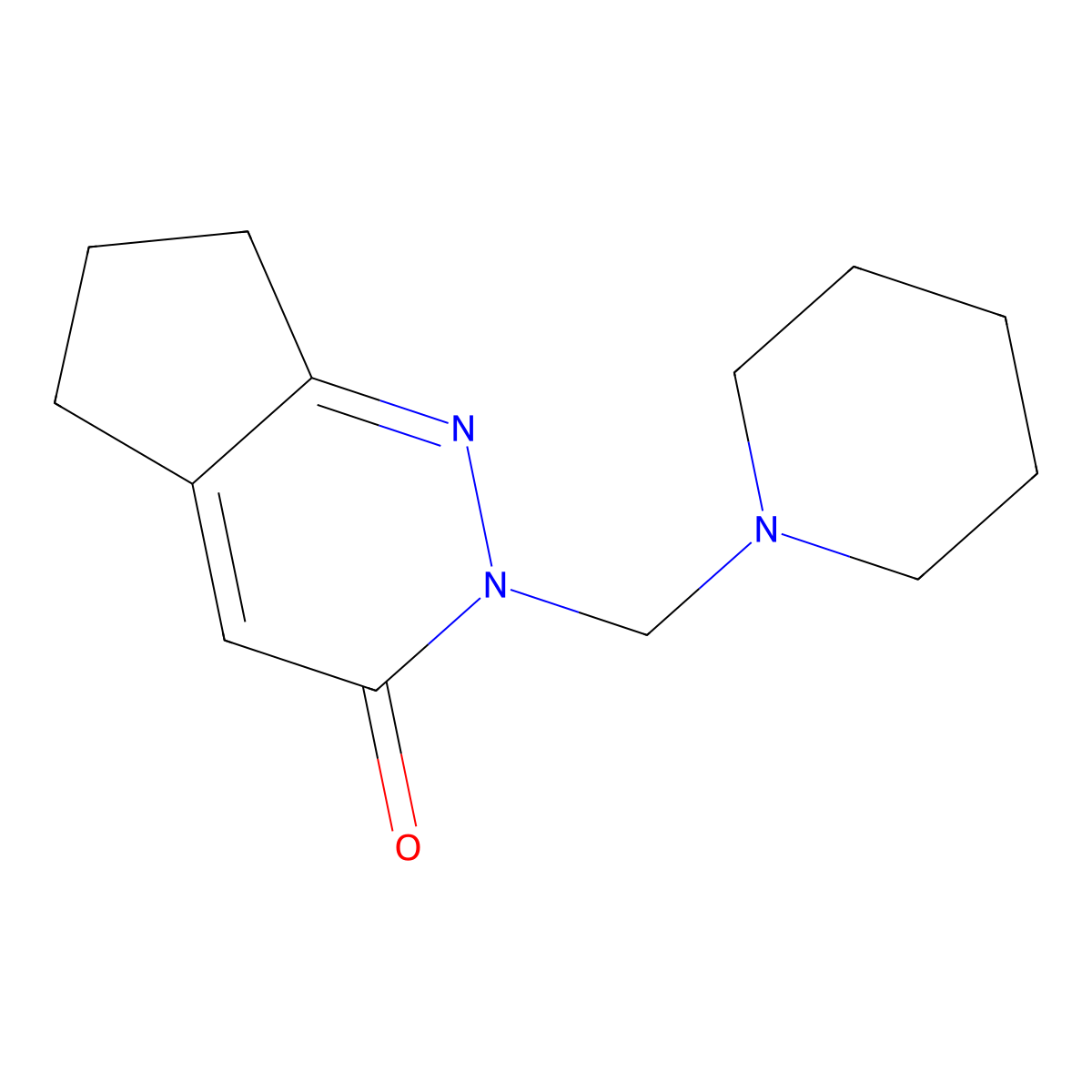 2-(piperidin-1-ylmethyl)-2,5,6,7-tetrahydro-3H-cyclopenta[c]pyridazin-3-one molecular structure, CAS 1374531-31-3