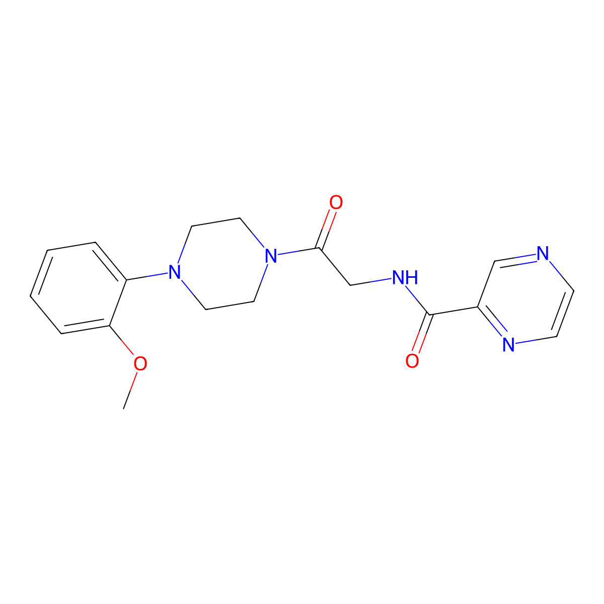N-{2-[4-(2-methoxyphenyl)piperazino]-2-oxoethyl}-2-pyrazinecarboxamide molecular structure, CAS 1374531-35-7