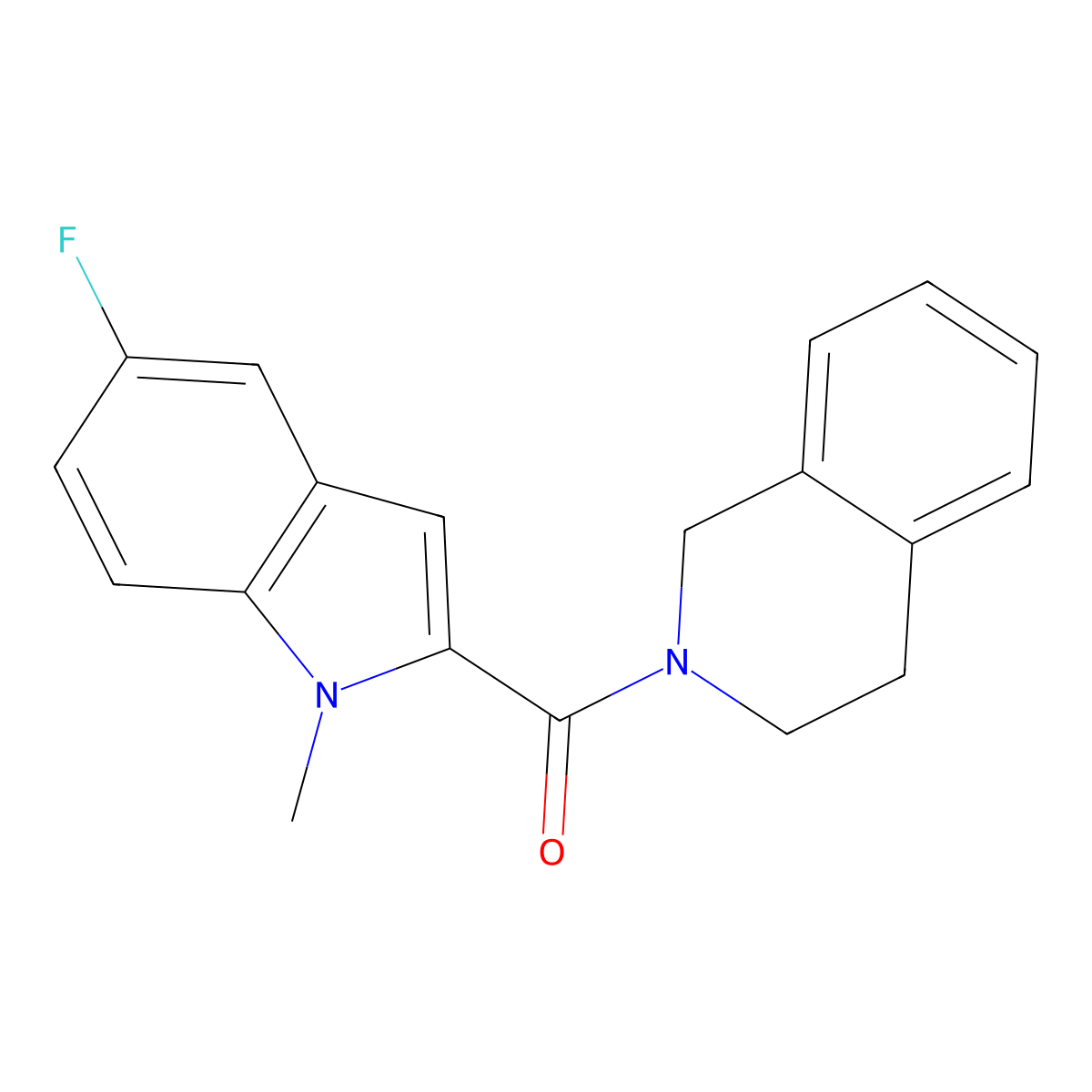 3,4-dihydroisoquinolin-2(1H)-yl(5-fluoro-1-methyl-1H-indol-2-yl)methanone molecular structure, CAS 1374531-49-3