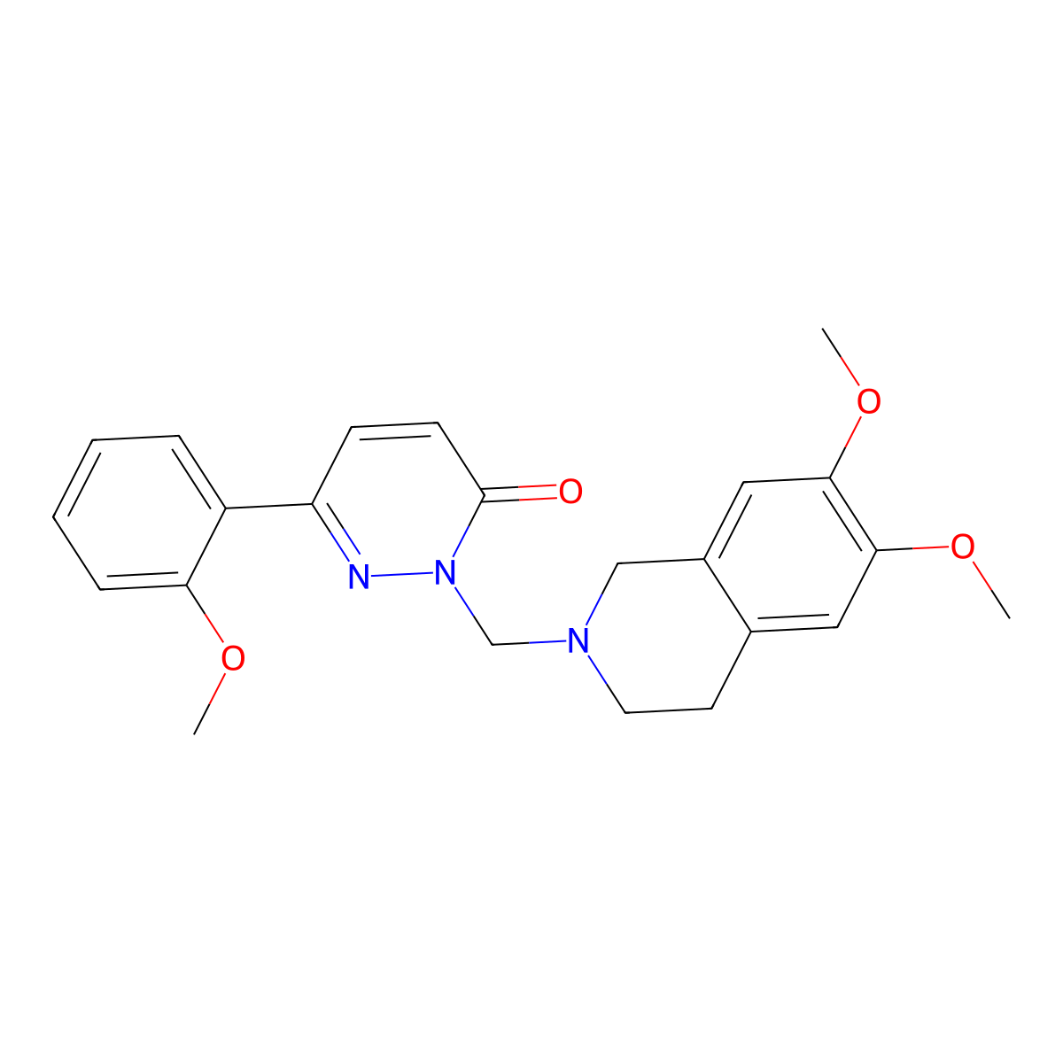 2-[(6,7-dimethoxy-3,4-dihydroisoquinolin-2(1H)-yl)methyl]-6-(2-methoxyphenyl)pyridazin-3(2H)-one molecular structure, CAS 1374531-50-6