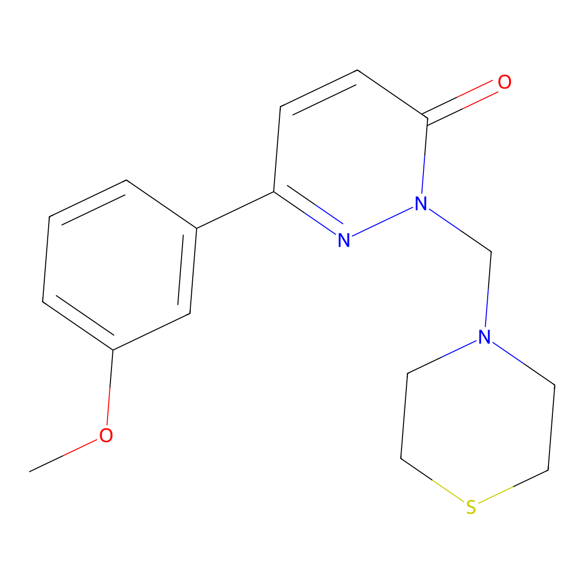 6-(3-methoxyphenyl)-2-(thiomorpholin-4-ylmethyl)pyridazin-3(2H)-one molecular structure, CAS 1374531-81-3