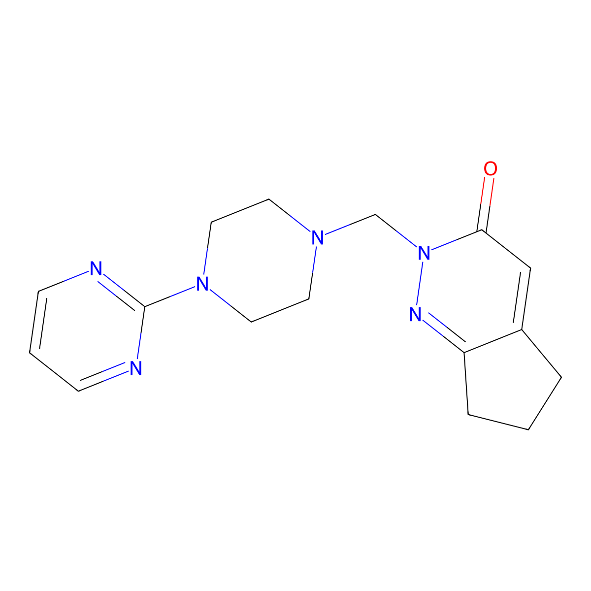 2-{[4-(pyrimidin-2-yl)piperazin-1-yl]methyl}-2,5,6,7-tetrahydro-3H-cyclopenta[c]pyridazin-3-one molecular structure, CAS 1374531-87-9