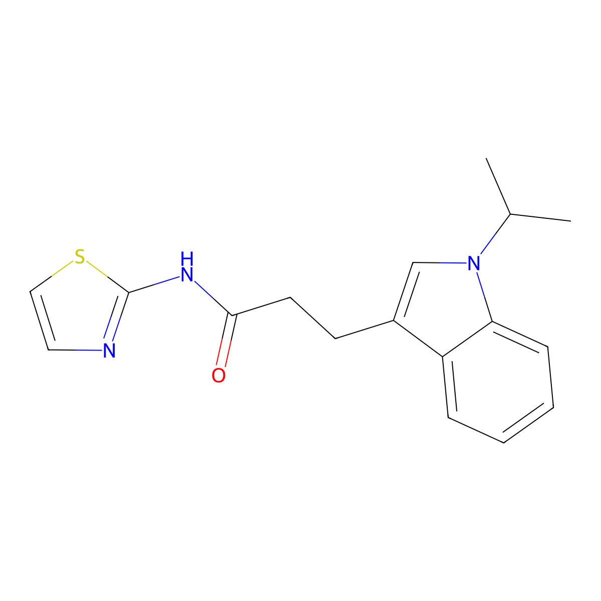 3-(1-isopropyl-1H-indol-3-yl)-N-(thiazol-2-yl)propanamide molecular structure, CAS 1374531-99-3