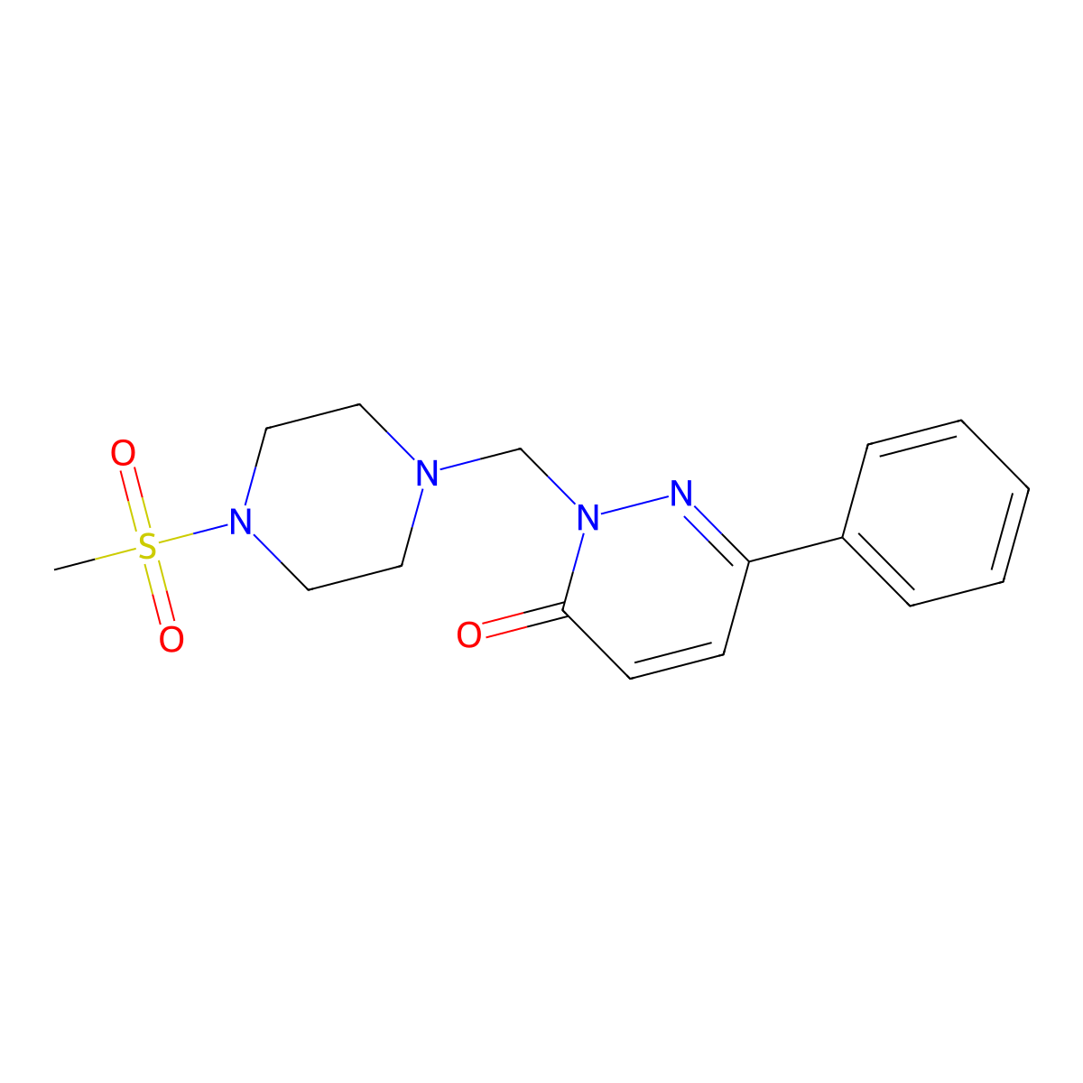 2-{[4-(methylsulfonyl)piperazin-1-yl]methyl}-6-phenylpyridazin-3(2H)-one molecular structure, CAS 1374532-22-5