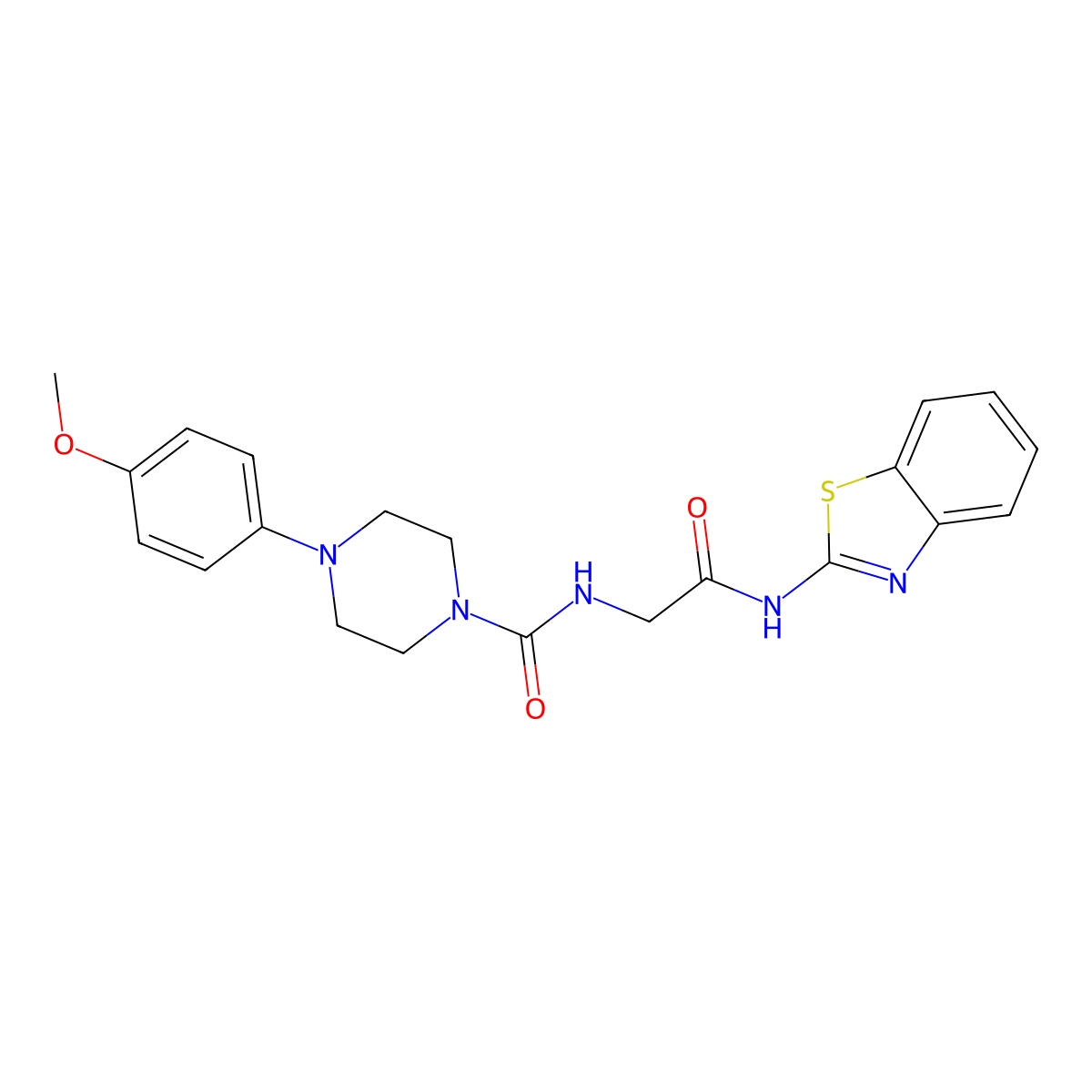 N-(2-(benzo[d]thiazol-2-ylamino)-2-oxoethyl)-4-(4-methoxyphenyl)piperazine-1-carboxamide molecular structure, CAS 1374532-28-1