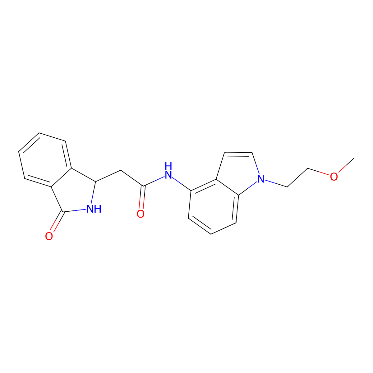 N-[1-(2-methoxyethyl)-1H-indol-4-yl]-2-(3-oxo-2,3-dihydro-1H-isoindol-1-yl)acetamide molecular structure, CAS 1374532-43-0