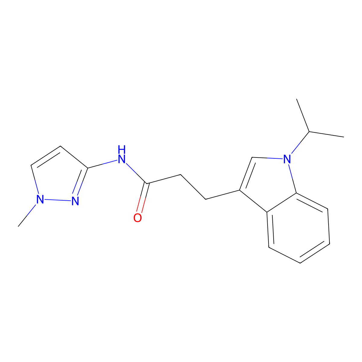 N-(1-methyl-1H-pyrazol-3-yl)-3-[1-(propan-2-yl)-1H-indol-3-yl]propanamide molecular structure, CAS 1374532-54-3