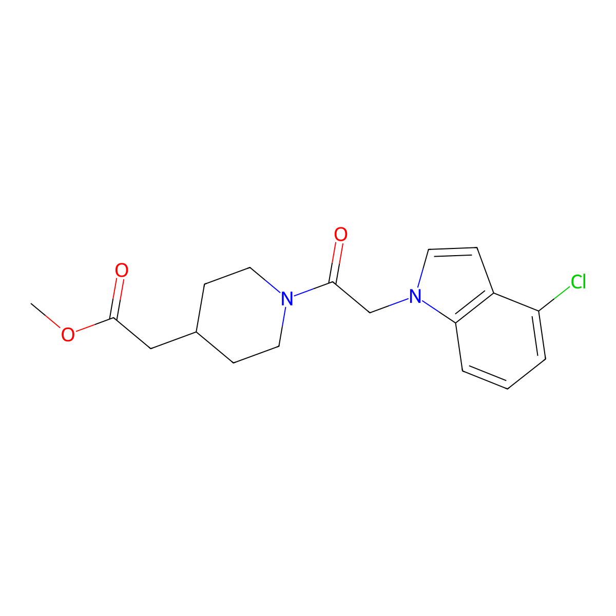 methyl {1-[(4-chloro-1H-indol-1-yl)acetyl]piperidin-4-yl}acetate molecular structure, CAS 1374532-59-8