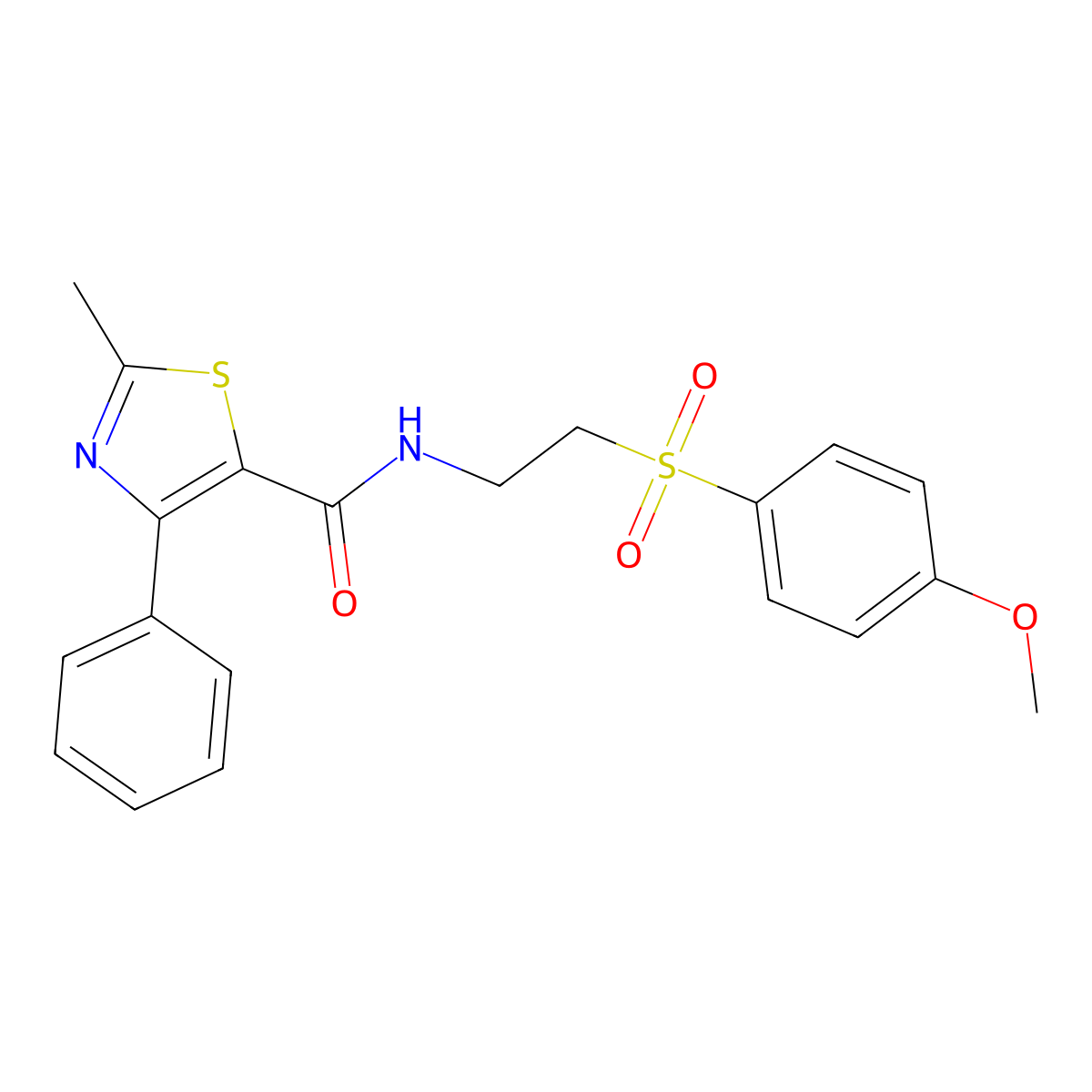 N-{2-[(4-methoxyphenyl)sulfonyl]ethyl}-2-methyl-4-phenyl-1,3-thiazole-5-carboxamide molecular structure, CAS 1374532-63-4