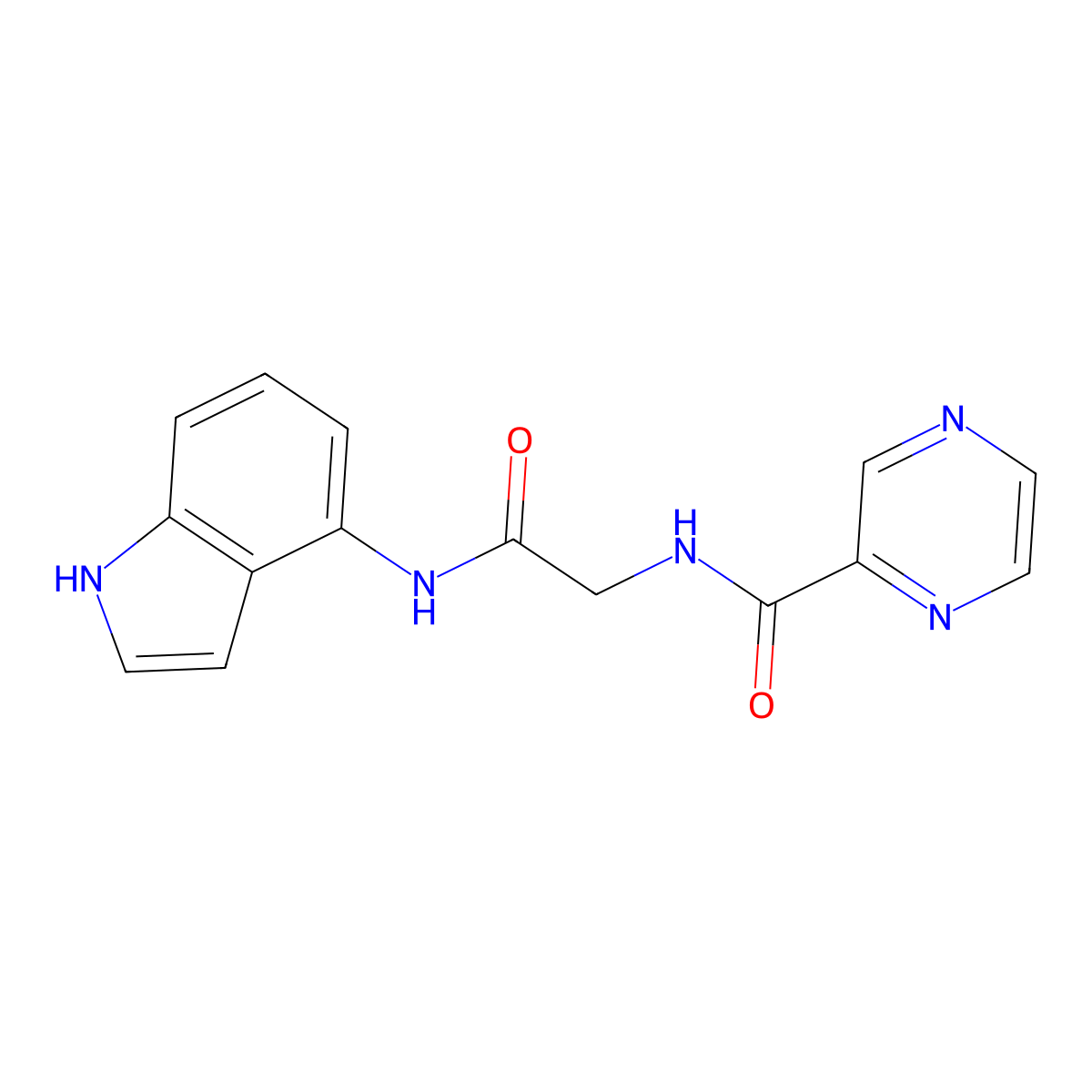 N-[2-(1H-indol-4-ylamino)-2-oxoethyl]pyrazine-2-carboxamide molecular structure, CAS 1374532-86-1