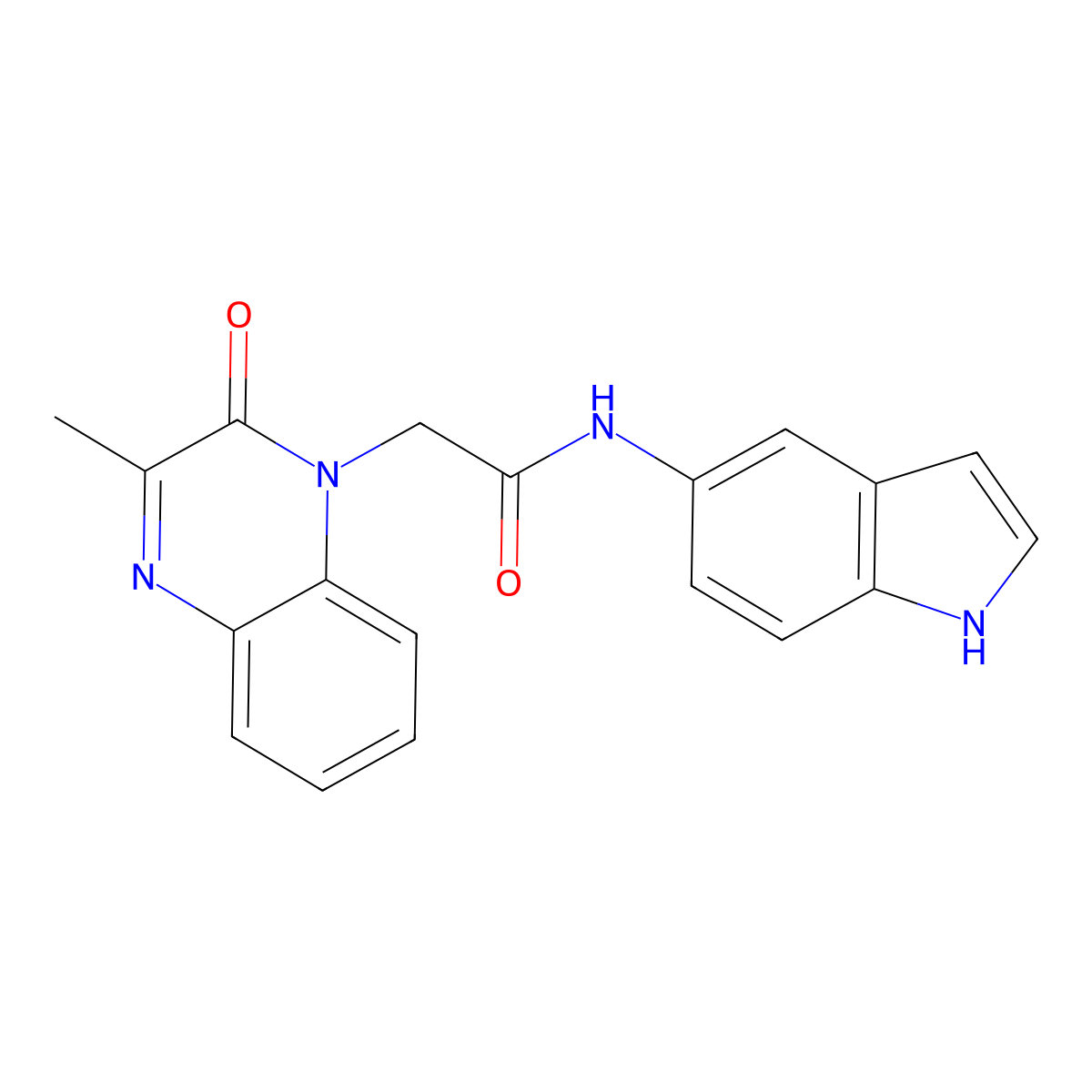 N-(1H-indol-5-yl)-2-(3-methyl-2-oxoquinoxalin-1(2H)-yl)acetamide molecular structure, CAS 1374532-94-1