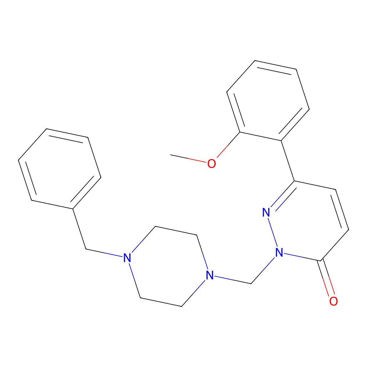 2-[(4-benzylpiperazin-1-yl)methyl]-6-(2-methoxyphenyl)pyridazin-3(2H)-one molecular structure, CAS 1374533-14-8