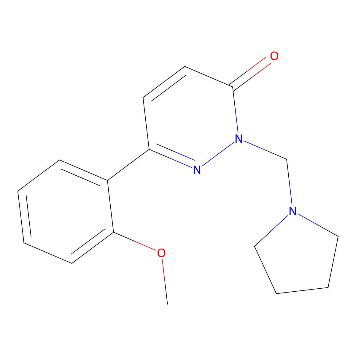 6-(2-methoxyphenyl)-2-(pyrrolidin-1-ylmethyl)pyridazin-3(2H)-one molecular structure, CAS 1374533-30-8