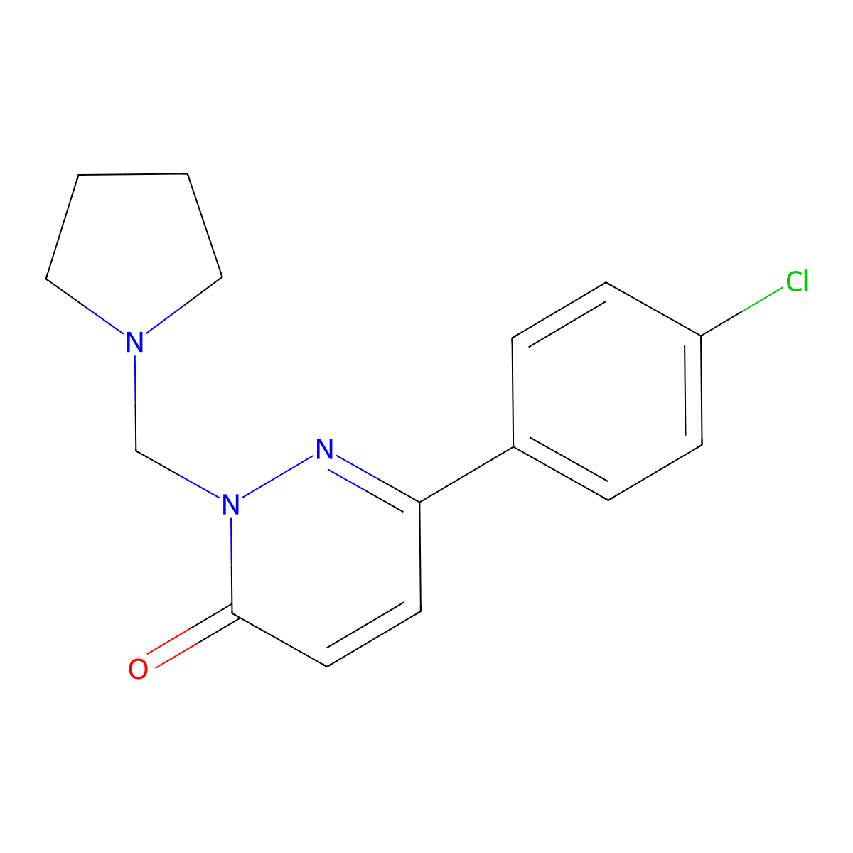 6-(4-chlorophenyl)-2-(pyrrolidin-1-ylmethyl)pyridazin-3(2H)-one molecular structure, CAS 1374533-38-6