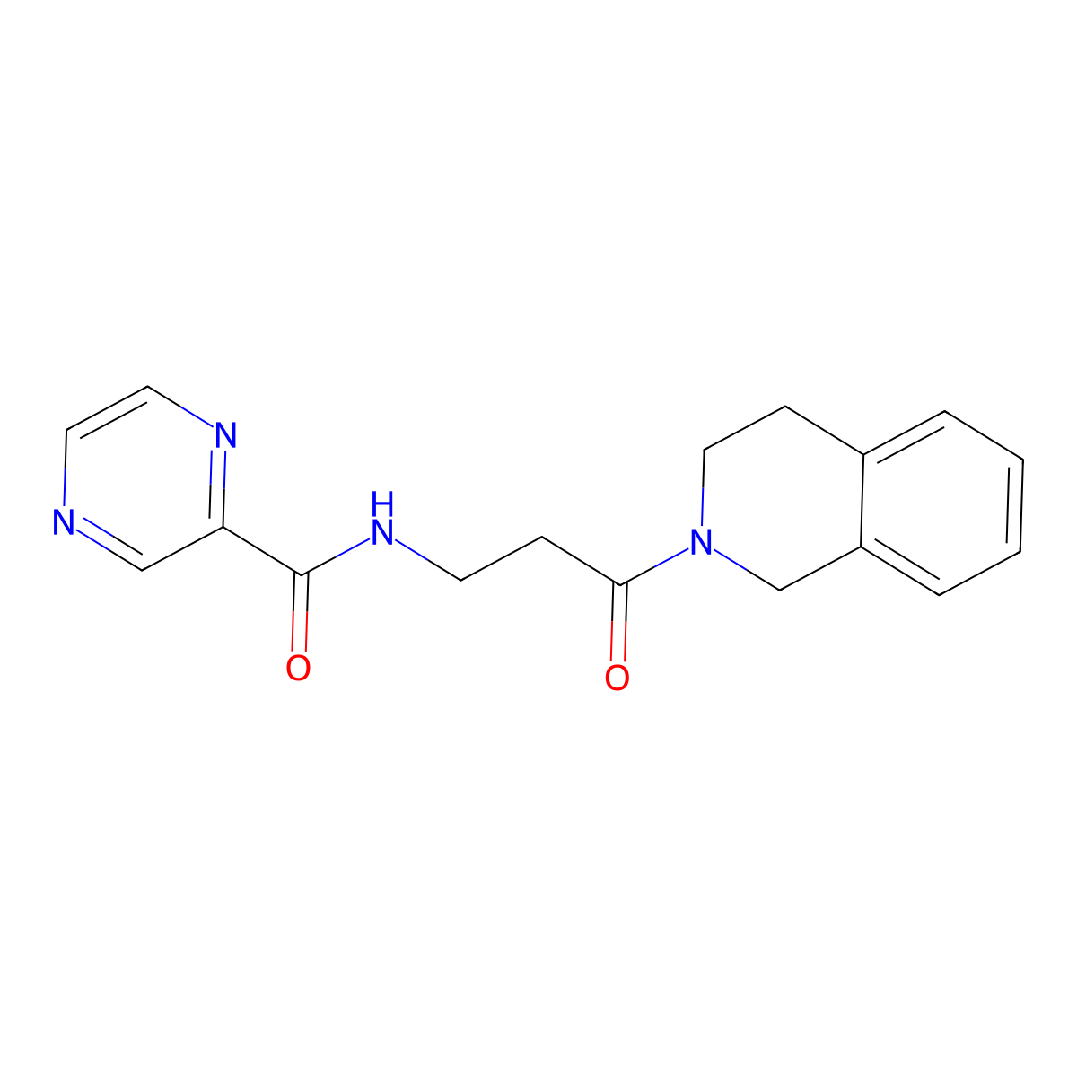 N-{3-[3,4-dihydro-2(1H)-isoquinolinyl]-3-oxopropyl}-2-pyrazinecarboxamide molecular structure, CAS 1374533-52-4