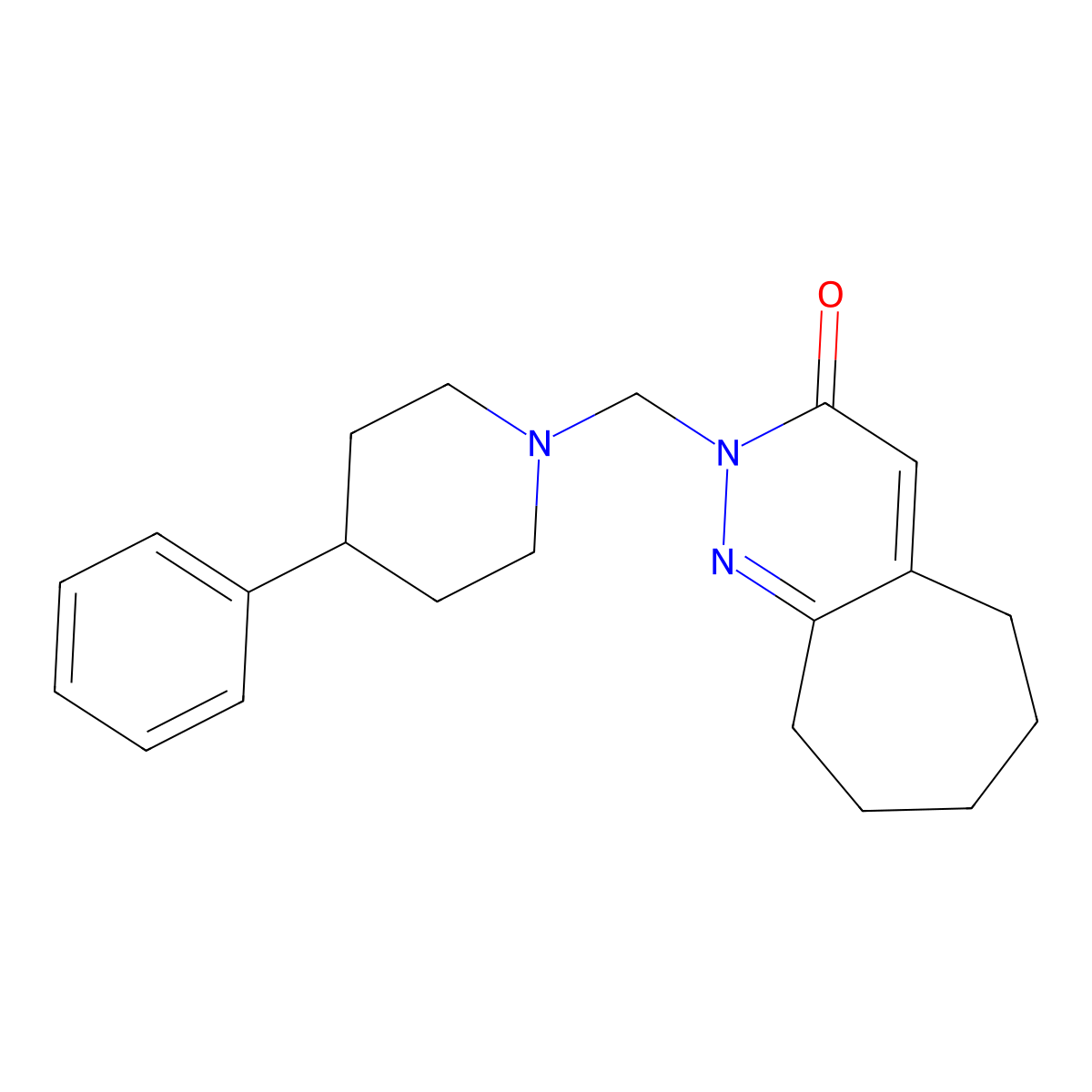 2-[(4-phenylpiperidin-1-yl)methyl]-2,5,6,7,8,9-hexahydro-3H-cyclohepta[c]pyridazin-3-one molecular structure, CAS 1374533-59-1