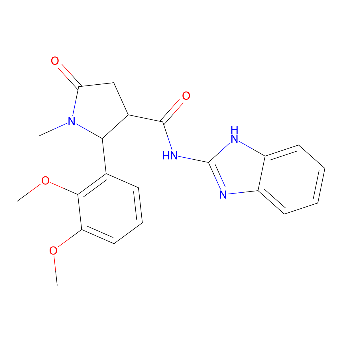 N-(1H-benzimidazol-2-yl)-2-(2,3-dimethoxyphenyl)-1-methyl-5-oxopyrrolidine-3-carboxamide molecular structure, CAS 1374533-83-1