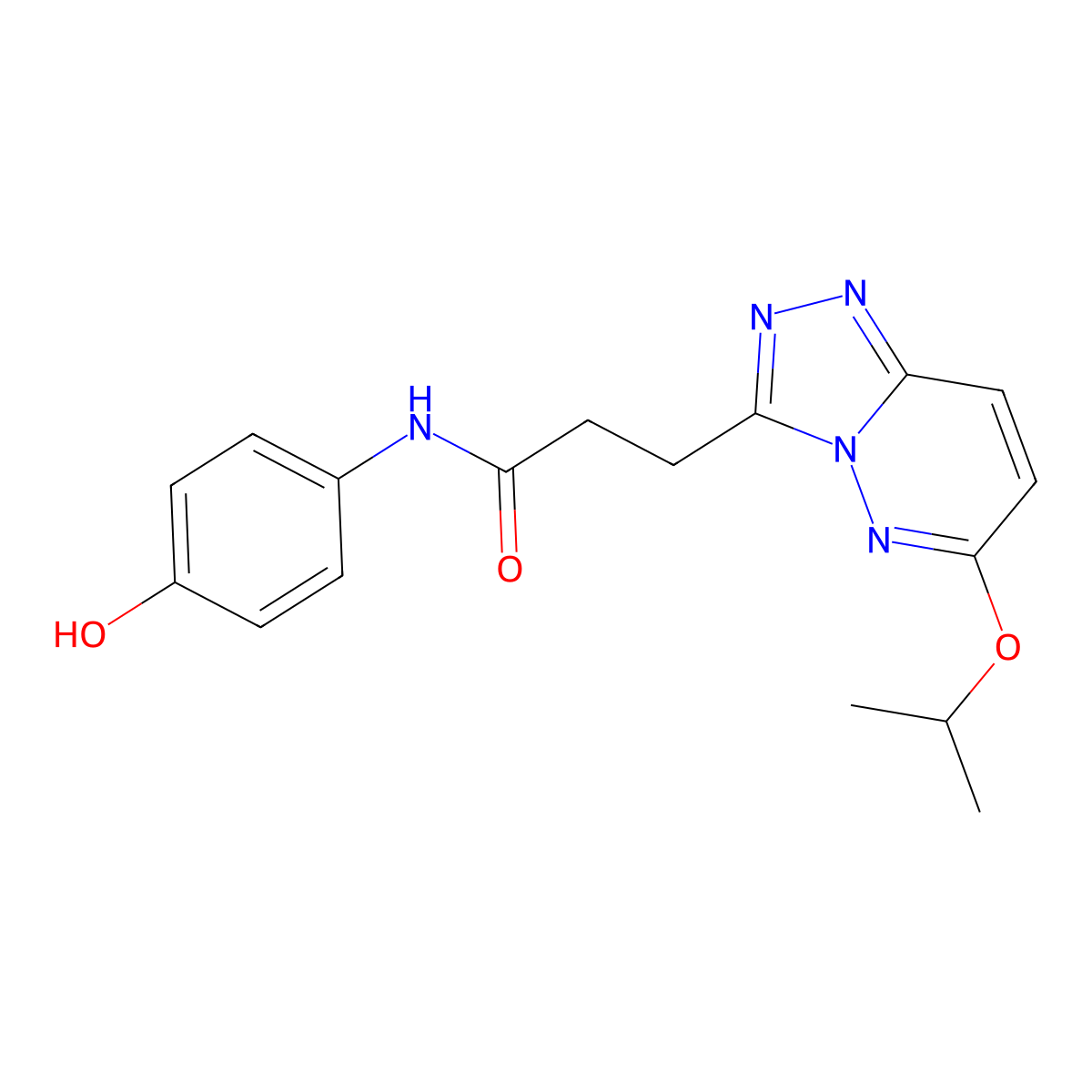N-(4-hydroxyphenyl)-3-(6-isopropoxy-[1,2,4]triazolo[4,3-b]pyridazin-3-yl)propanamide molecular structure, CAS 1374533-99-9