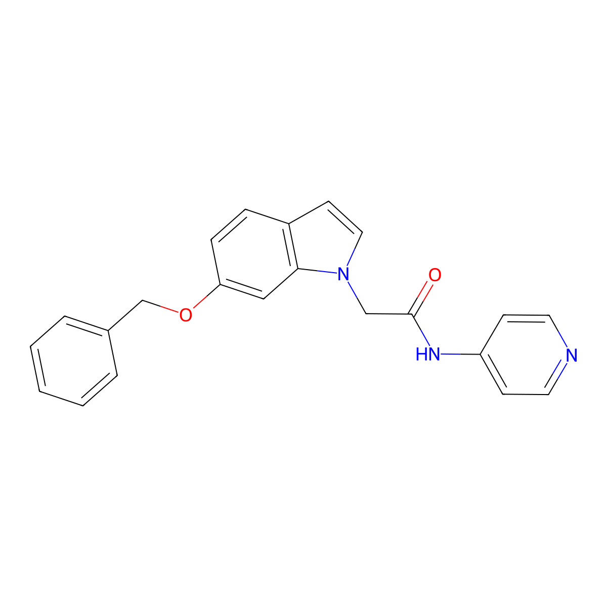 2-[6-(benzyloxy)-1H-indol-1-yl]-N-(pyridin-4-yl)acetamide molecular structure, CAS 1374534-29-8