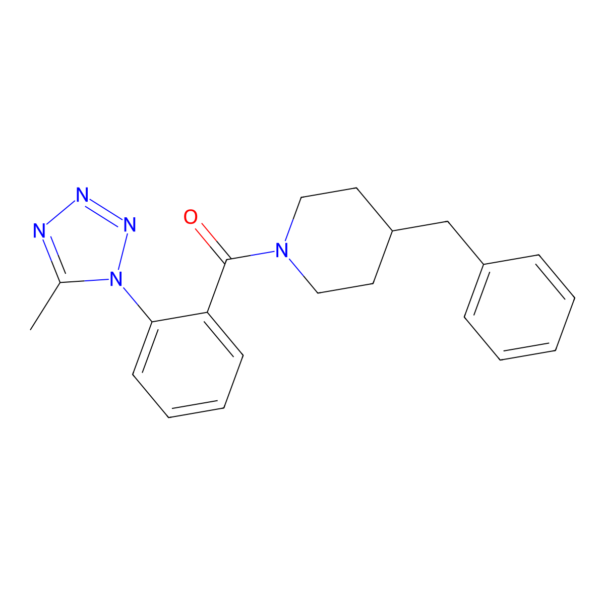 (4-benzylpiperidin-1-yl)[2-(5-methyl-1H-tetrazol-1-yl)phenyl]methanone molecular structure, CAS 1374534-72-1