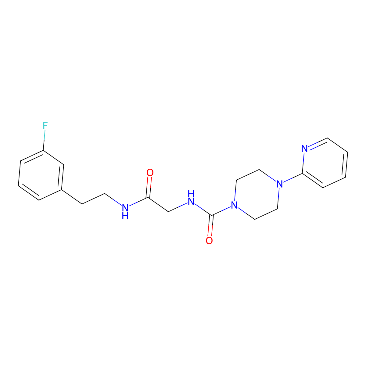 N-(2-{[2-(3-fluorophenyl)ethyl]amino}-2-oxoethyl)-4-(pyridin-2-yl)piperazine-1-carboxamide molecular structure, CAS 1374534-74-3