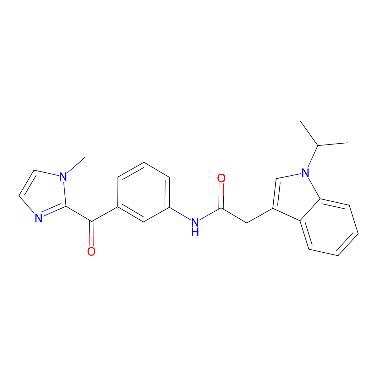 N-{3-[(1-methyl-1H-imidazol-2-yl)carbonyl]phenyl}-2-[1-(propan-2-yl)-1H-indol-3-yl]acetamide molecular structure, CAS 1374534-98-1