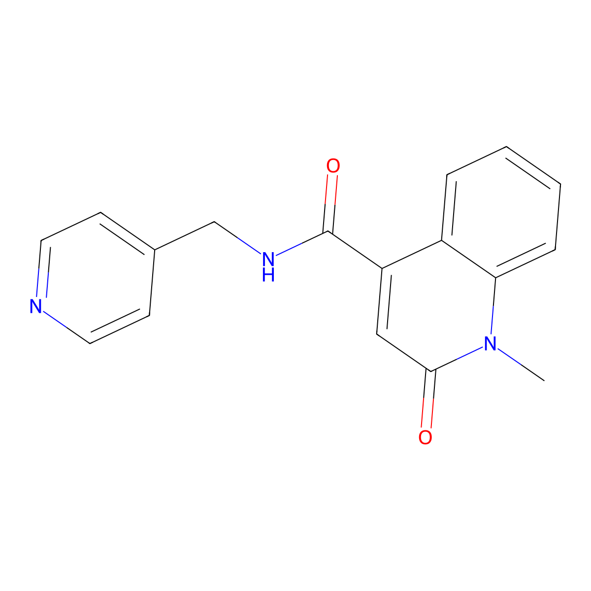 1-methyl-2-oxo-N-(4-pyridylmethyl)-1,2-dihydro-4-quinolinecarboxamide molecular structure, CAS 1374535-05-3