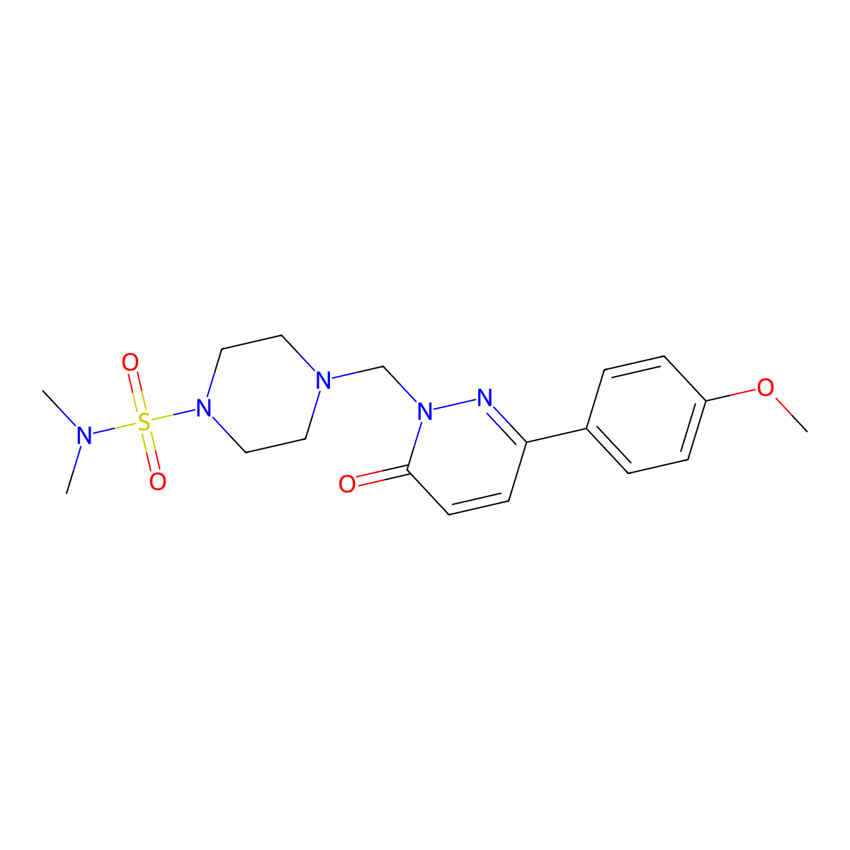 4-{[3-(4-methoxyphenyl)-6-oxopyridazin-1(6H)-yl]methyl}-N,N-dimethylpiperazine-1-sulfonamide molecular structure, CAS 1374535-14-4