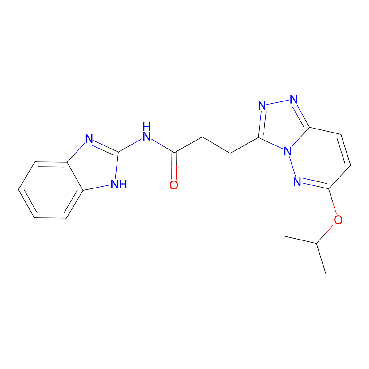 N-(1H-benzimidazol-2-yl)-3-[6-(propan-2-yloxy)[1,2,4]triazolo[4,3-b]pyridazin-3-yl]propanamide molecular structure, CAS 1374535-26-8