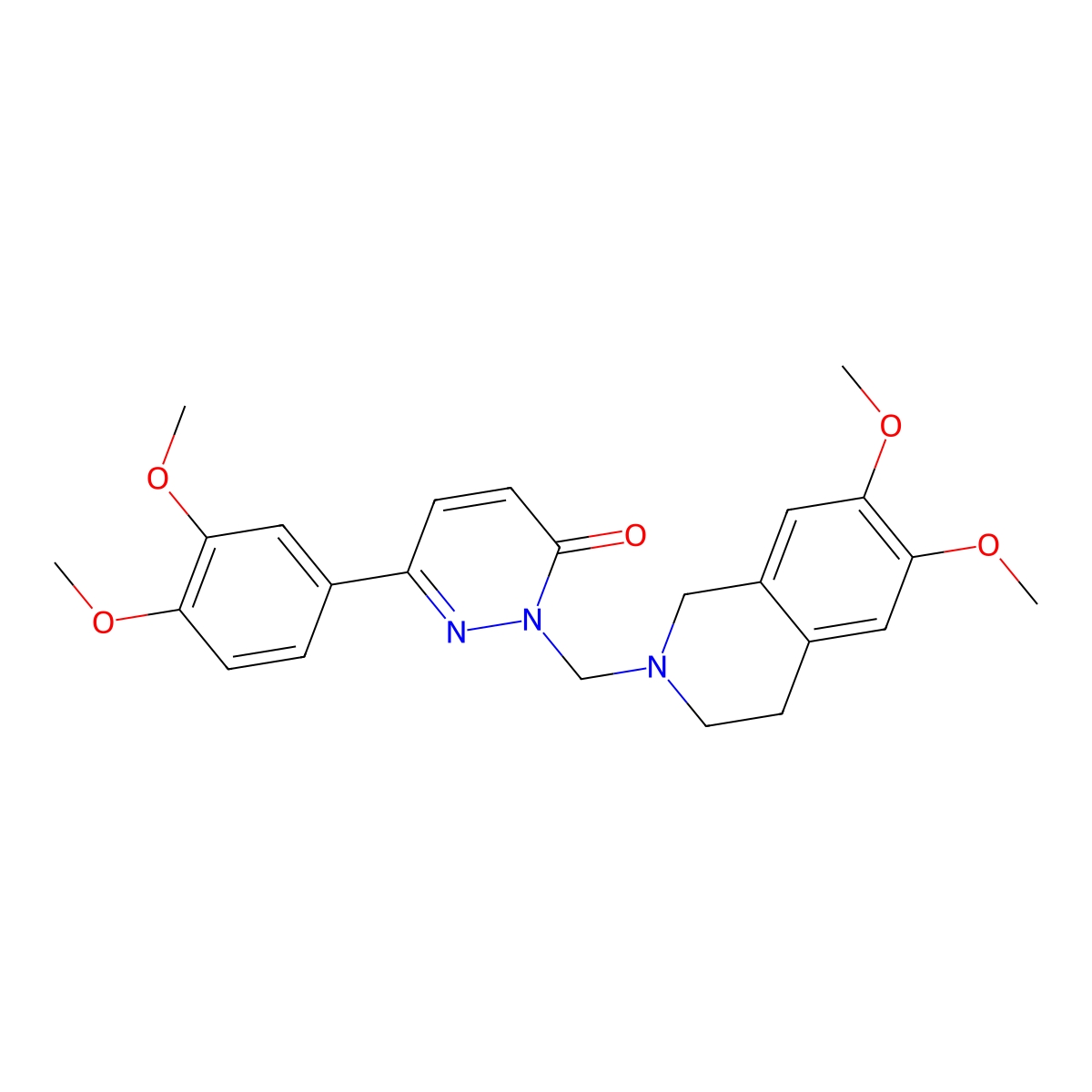 2-[(6,7-dimethoxy-3,4-dihydroisoquinolin-2(1H)-yl)methyl]-6-(3,4-dimethoxyphenyl)pyridazin-3(2H)-one molecular structure, CAS 1374535-42-8